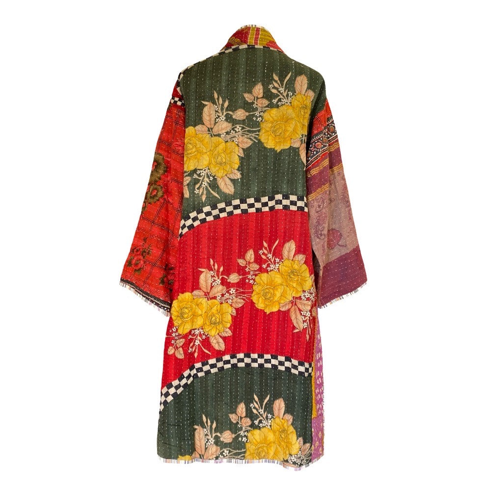 Rera Cotton Vintage Quilted Kantha Coat ONE OF KIND