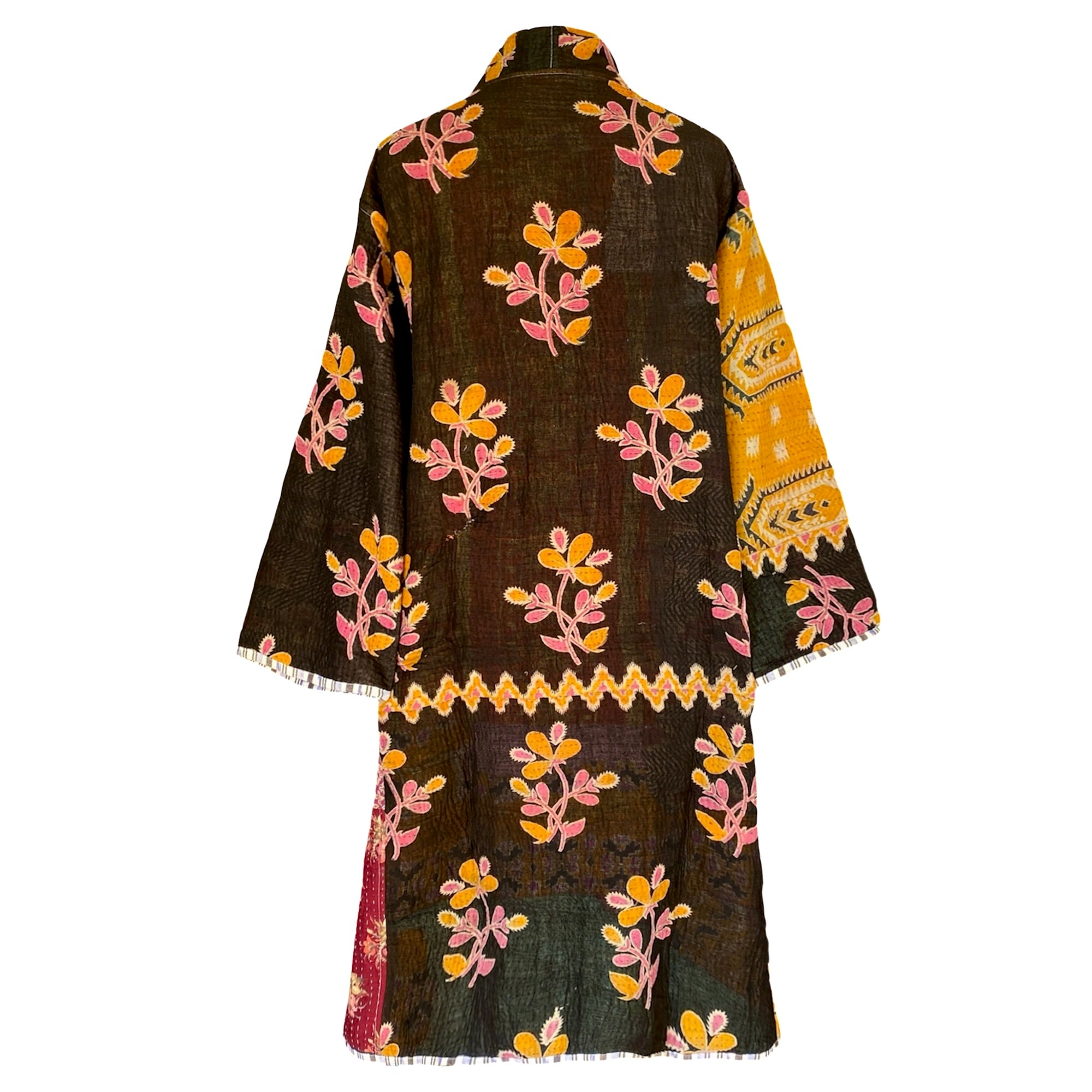 Etami Cotton Vintage Quilted Kantha Coat ONE OF KIND