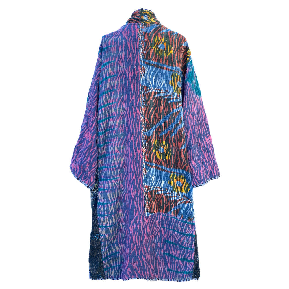 Ulva Indigo Cotton Vintage Quilted Kantha Coat ONE OF KIND