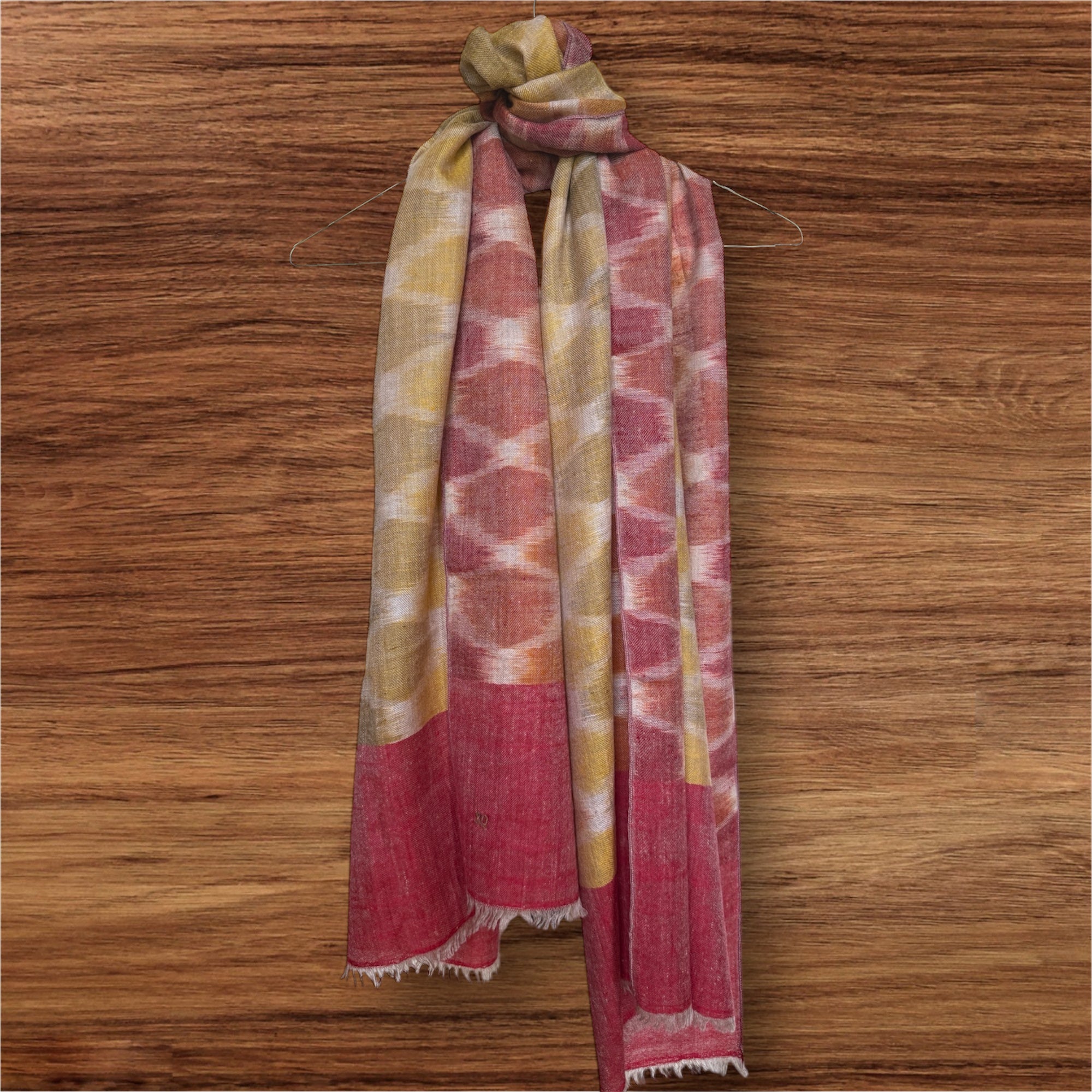 Swaraj Sunset Ikat Pashmina Shawl One of a Kind