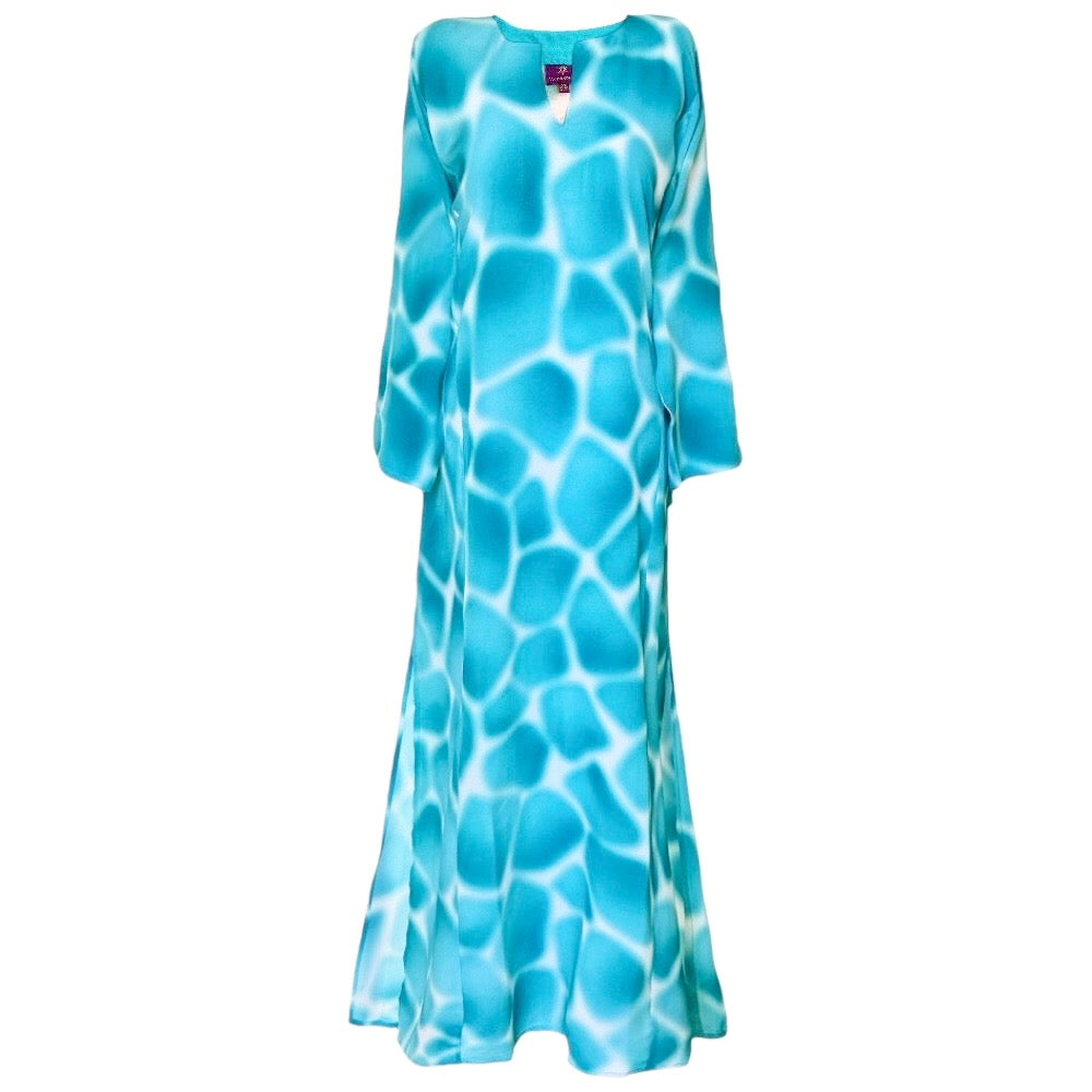 Zirafa Giraffa Seafoam Italian Silk Long Tunic Dress
