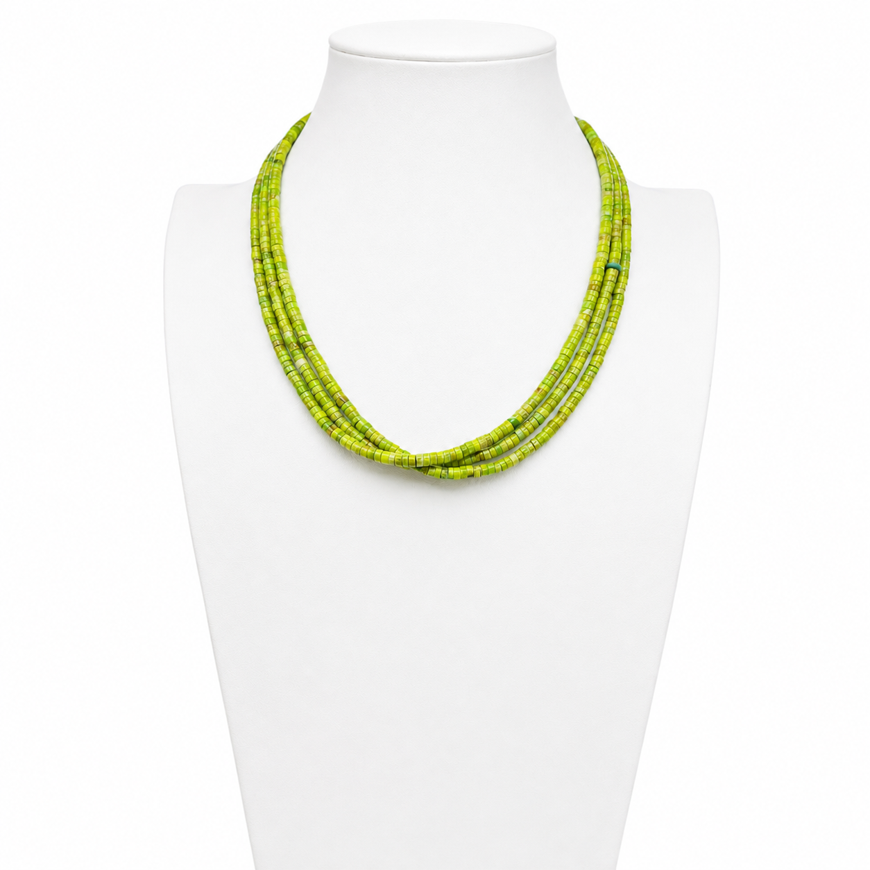 Gaspeite and Heishi Santo Domingo Necklace