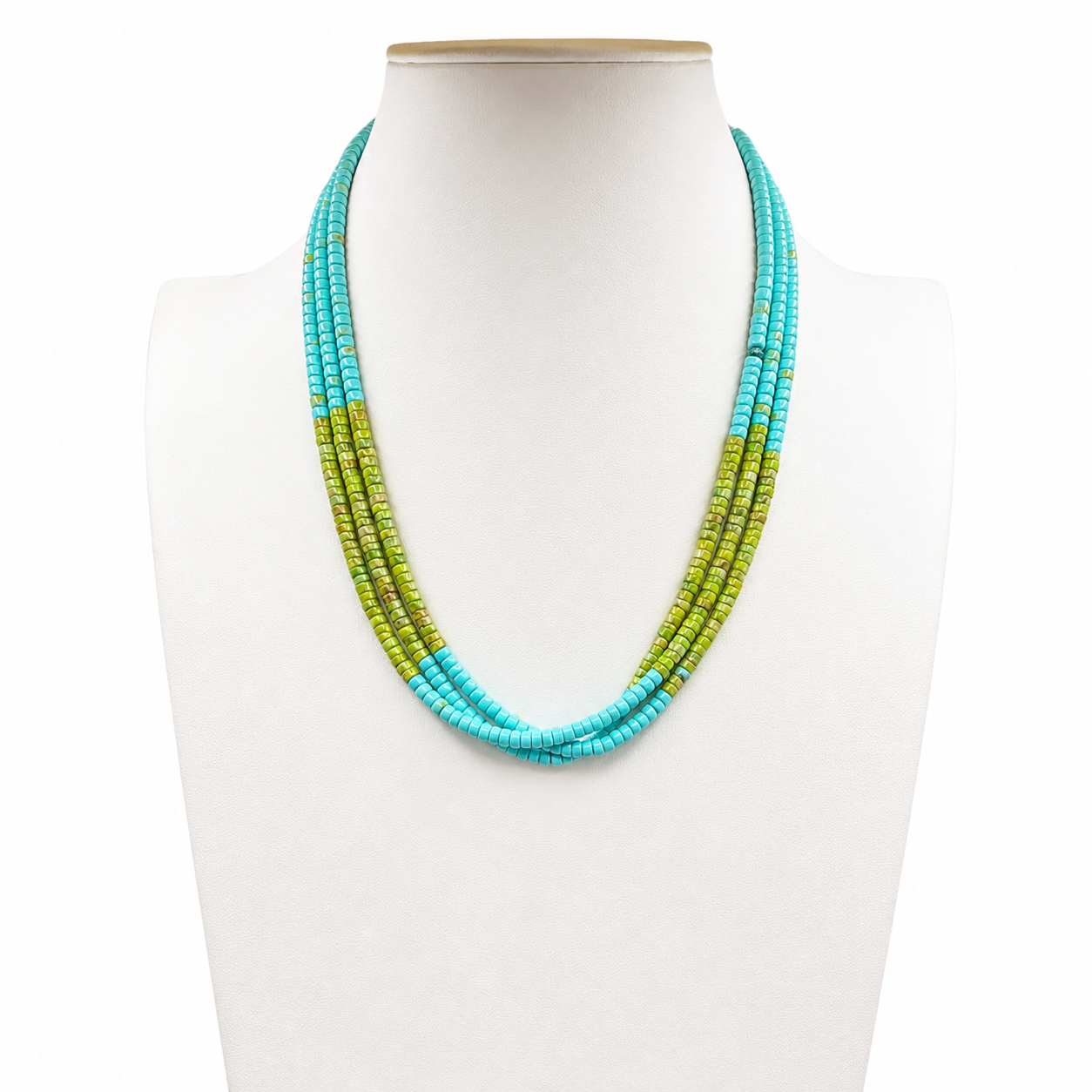 Gaspeite, Turquoise and Heishi Necklace Santo Domingo