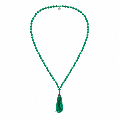 Green Onyx Faceted Mala Necklace