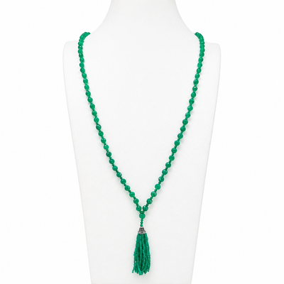Green Onyx Faceted Mala Necklace
