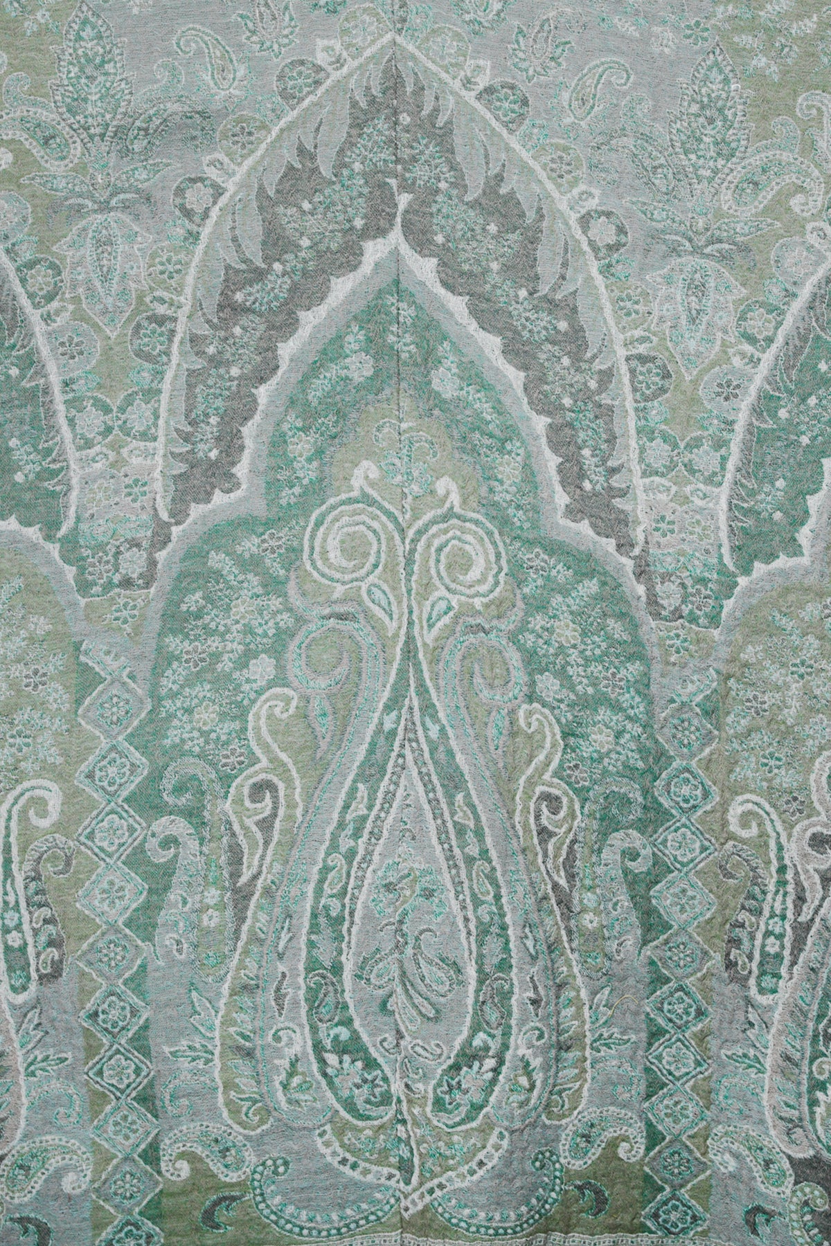 Hara Green Paisley Boiled Wool Kimono Coat
