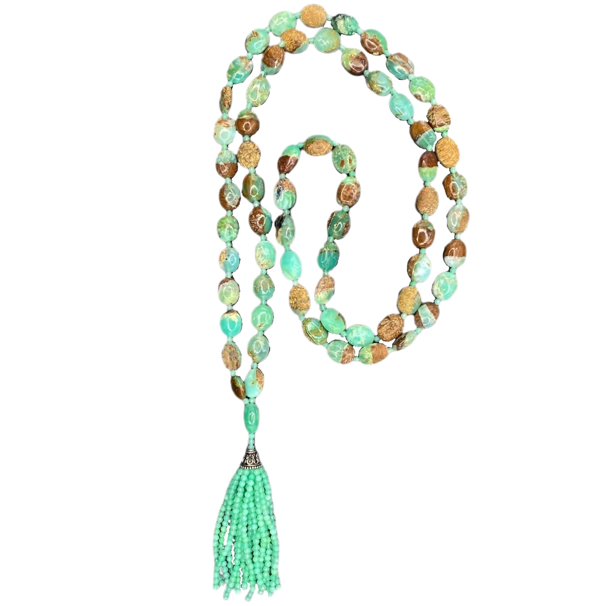 African Opal Mala Necklace