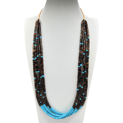 Heishi Shell and Turquoise Neckalce Santo Domingo