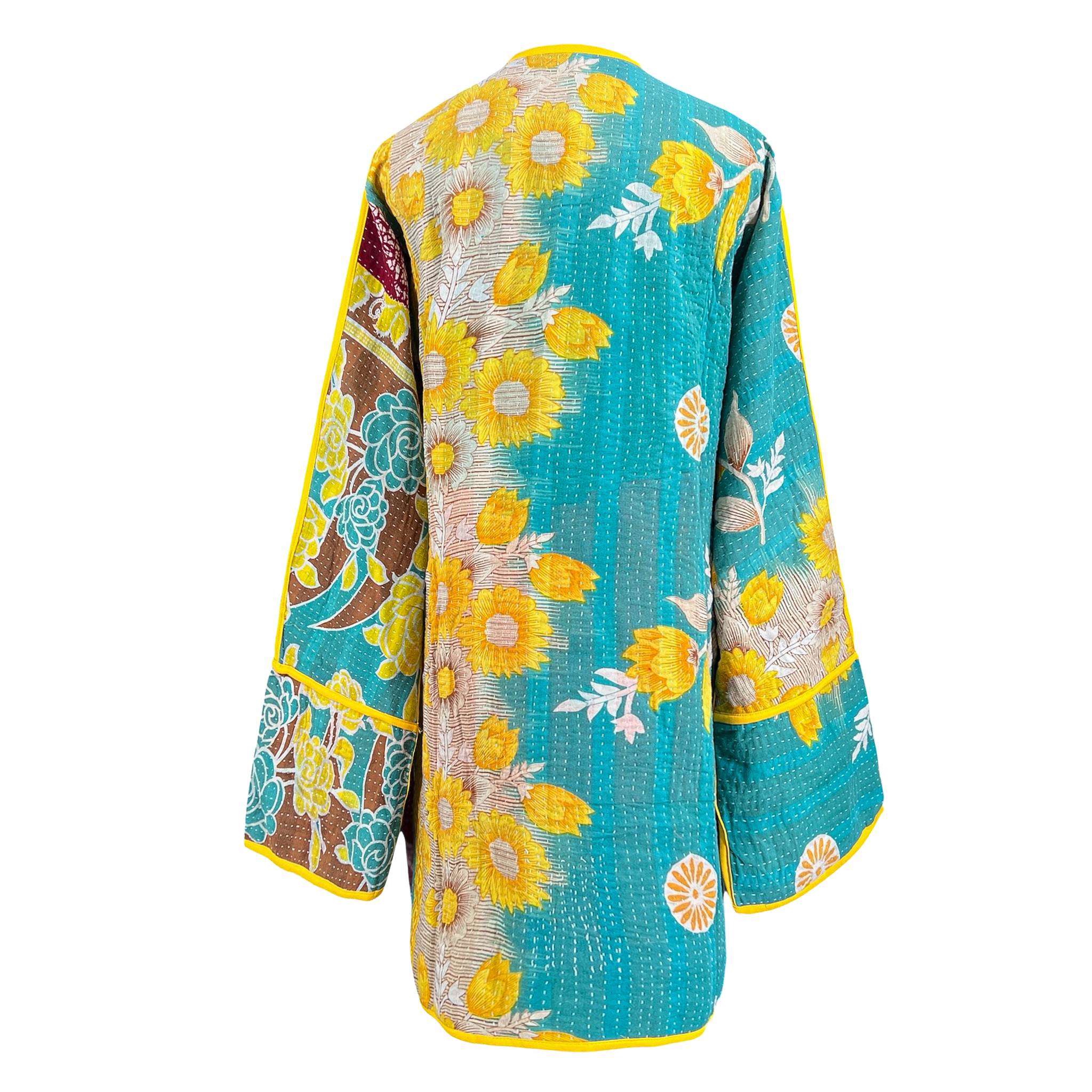 Turchia Turquoise Kantha Coat One of a Kind