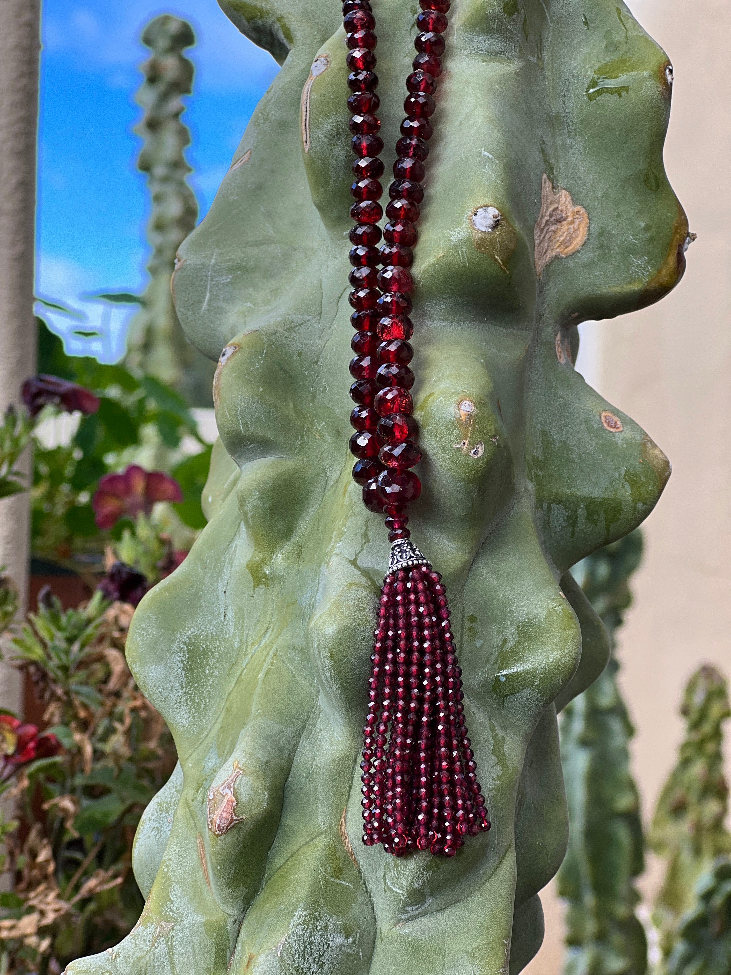 Semi Precious Garnet Faceted Mala ONLY ONE AVAILABLE