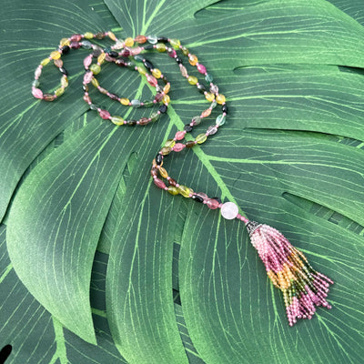 Semi-Precious Tourmaline Mala Necklace ONLY ONE AVAILABLE