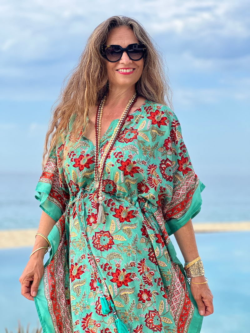 Fiji Floral Maxi Kaftan Dress