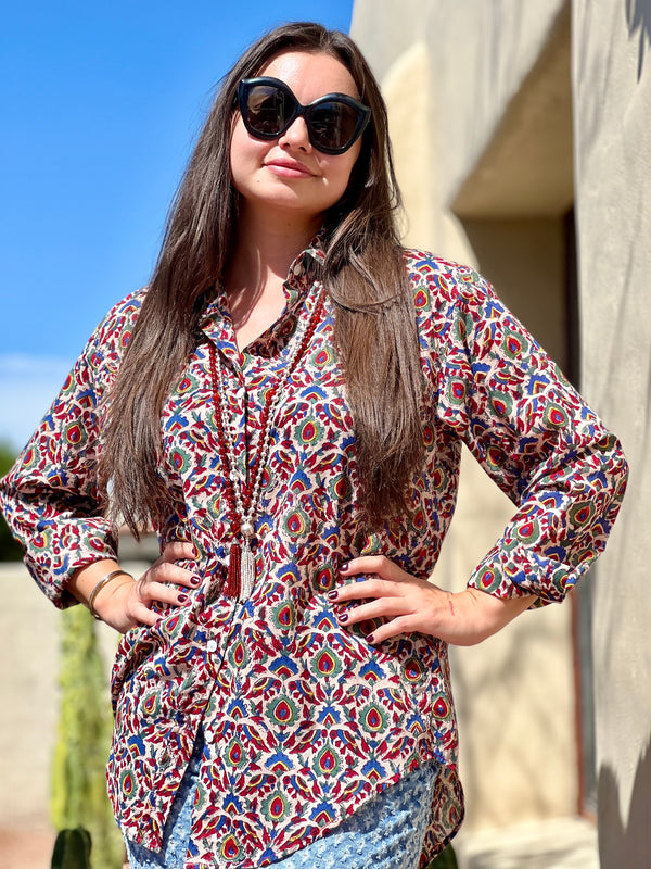 Paradise Women's Cotton Blouse FINAL SALE - SIZE EXCHANGE OR STORE CREDIT ONLY