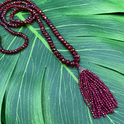 Semi Precious Garnet Faceted Mala ONLY ONE AVAILABLE