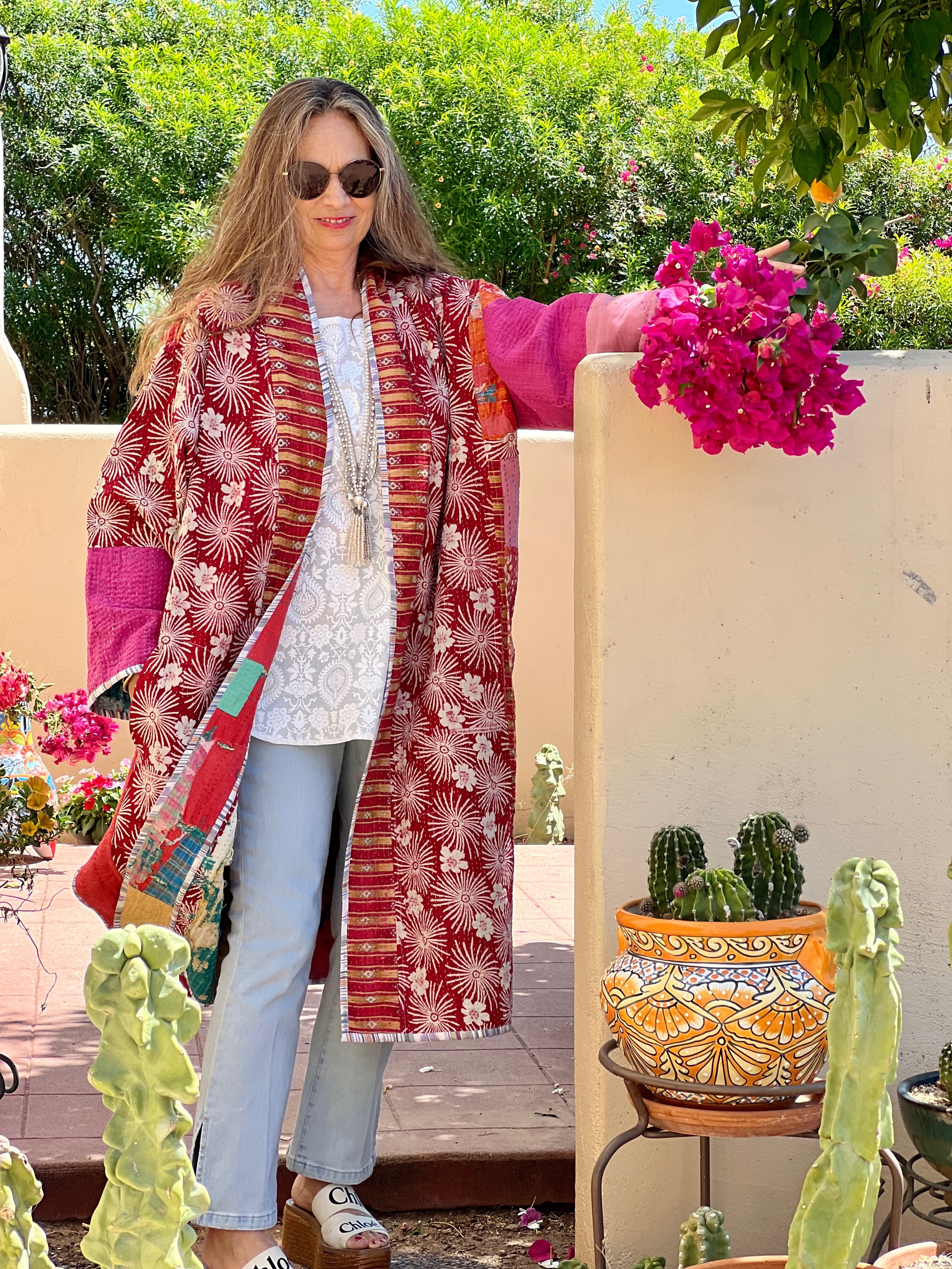 Farida Cotton Vintage Quilted Kantha Coat ONE OF KIND