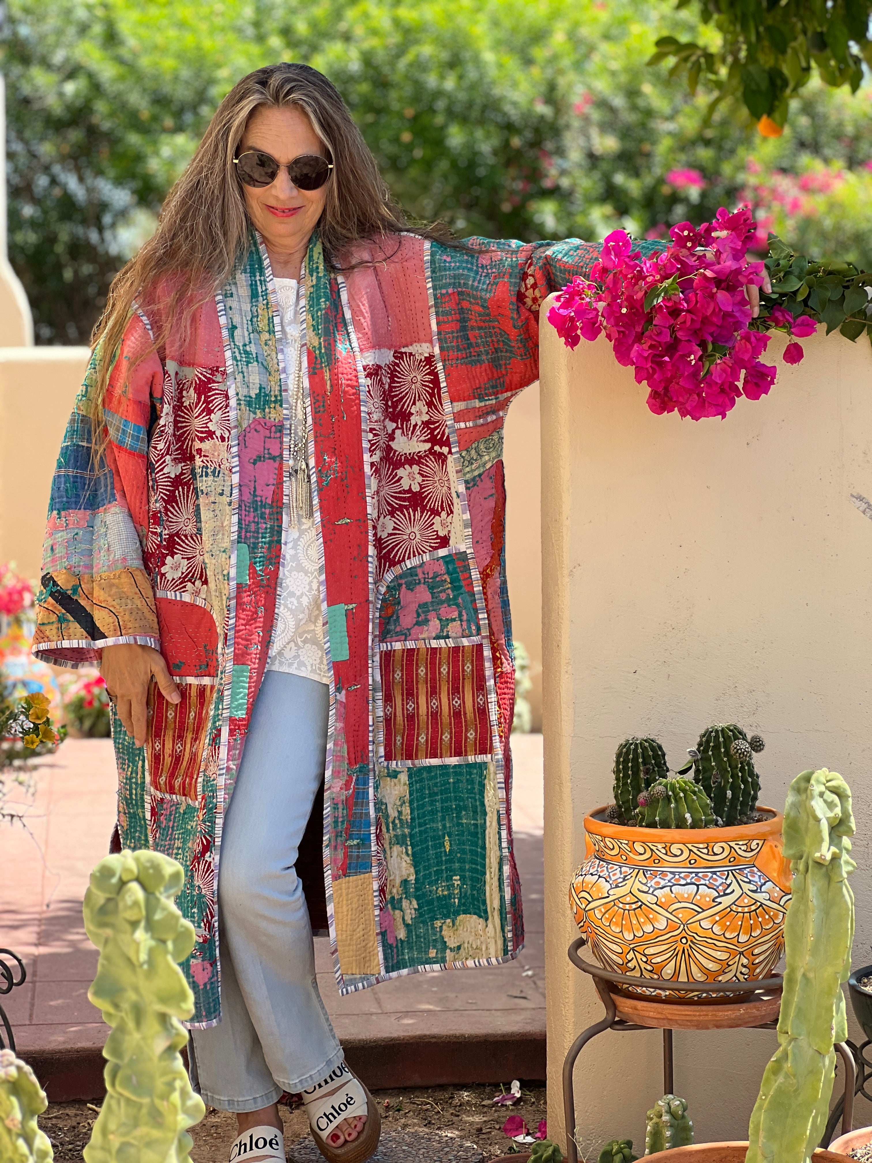 Farida Cotton Vintage Quilted Kantha Coat ONE OF KIND