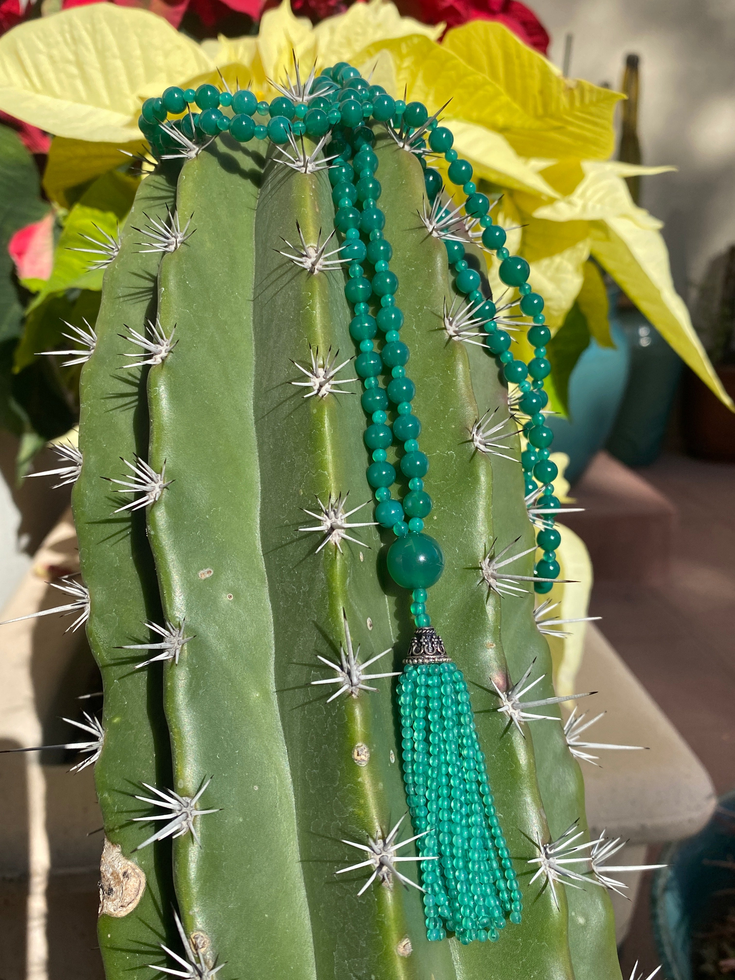 Semi Precious Green Onyx Mala