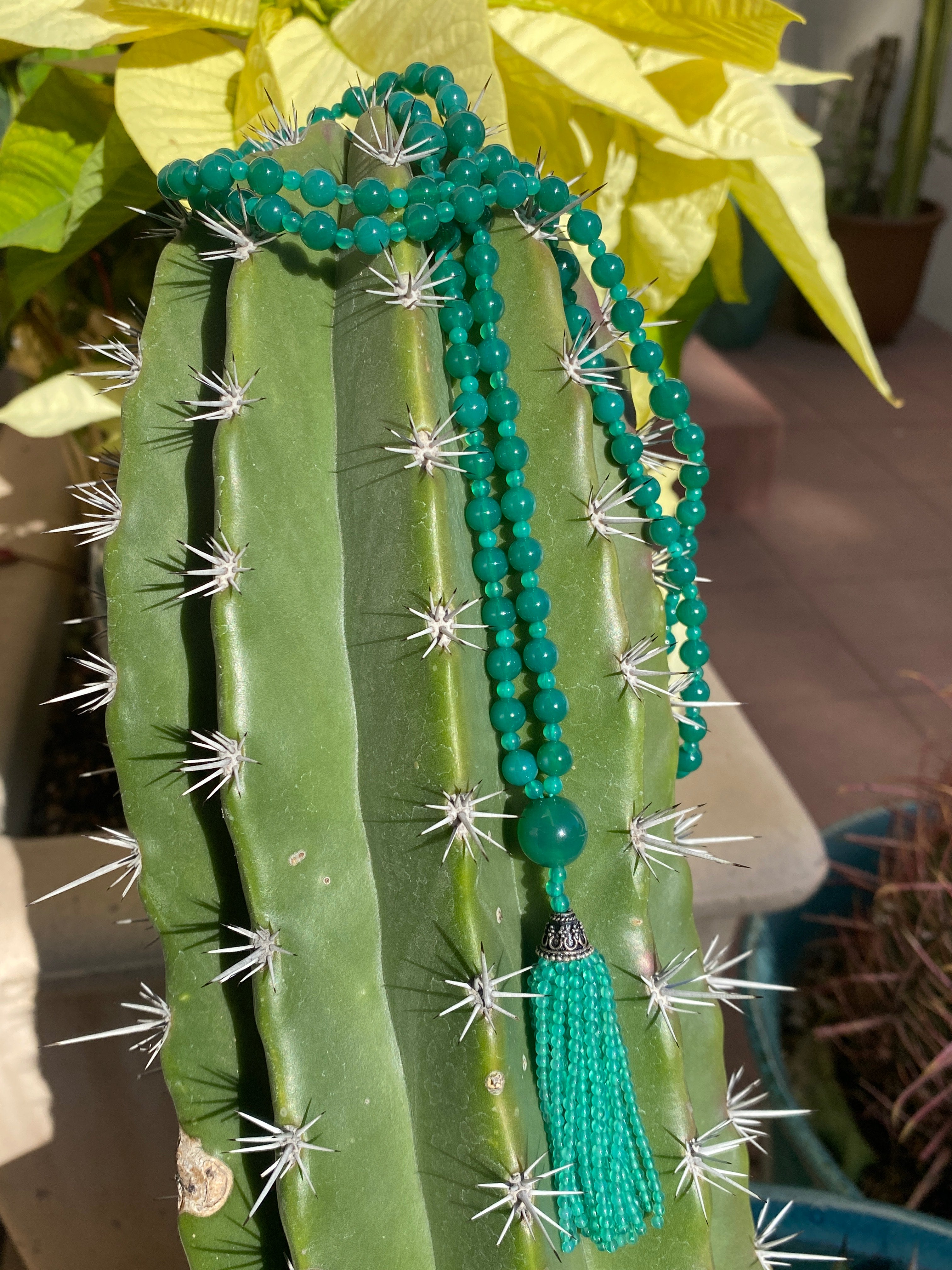 Semi Precious Green Onyx Mala