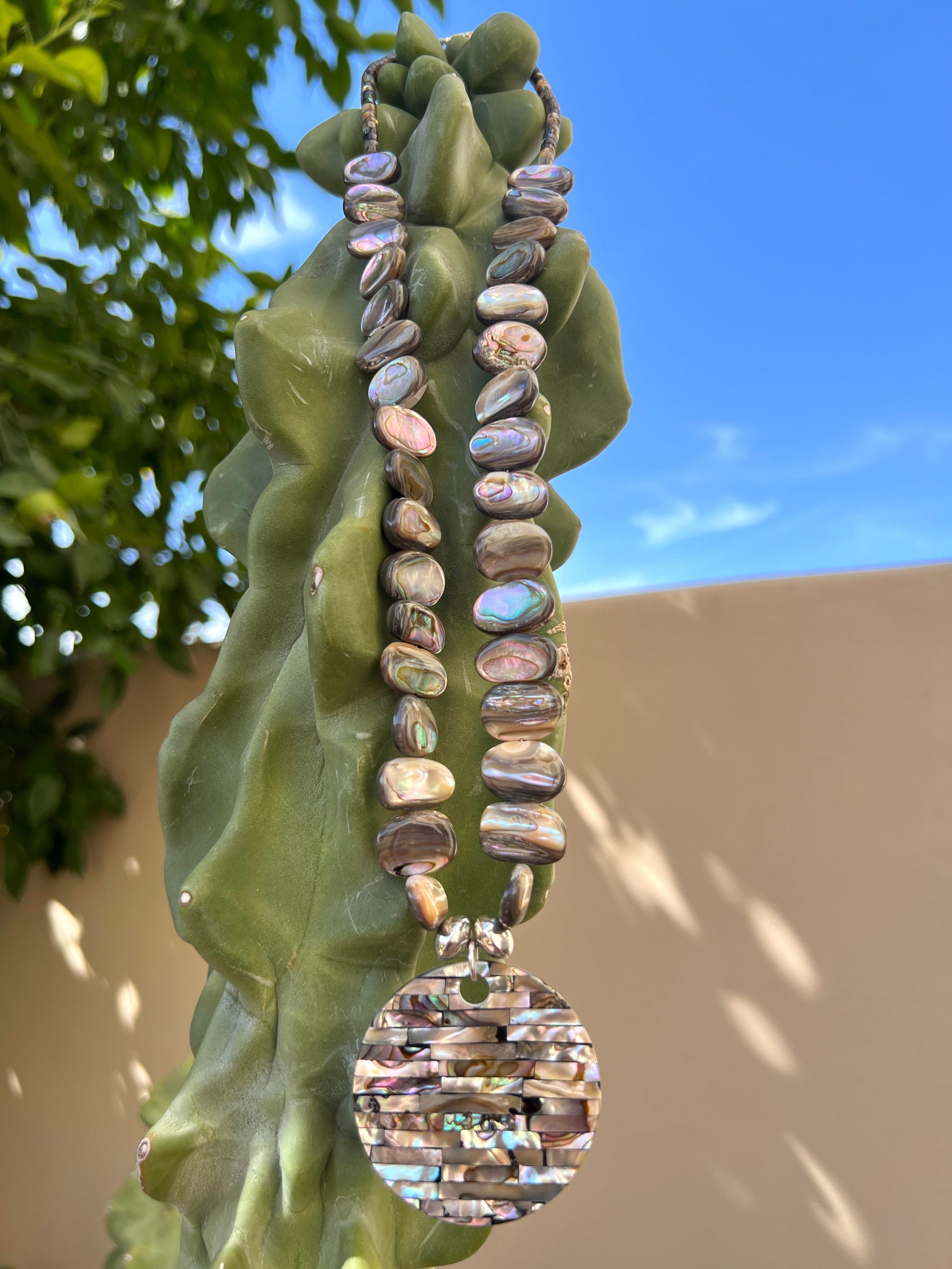 Abalone Shell Pendant and Necklace Santo Domingo