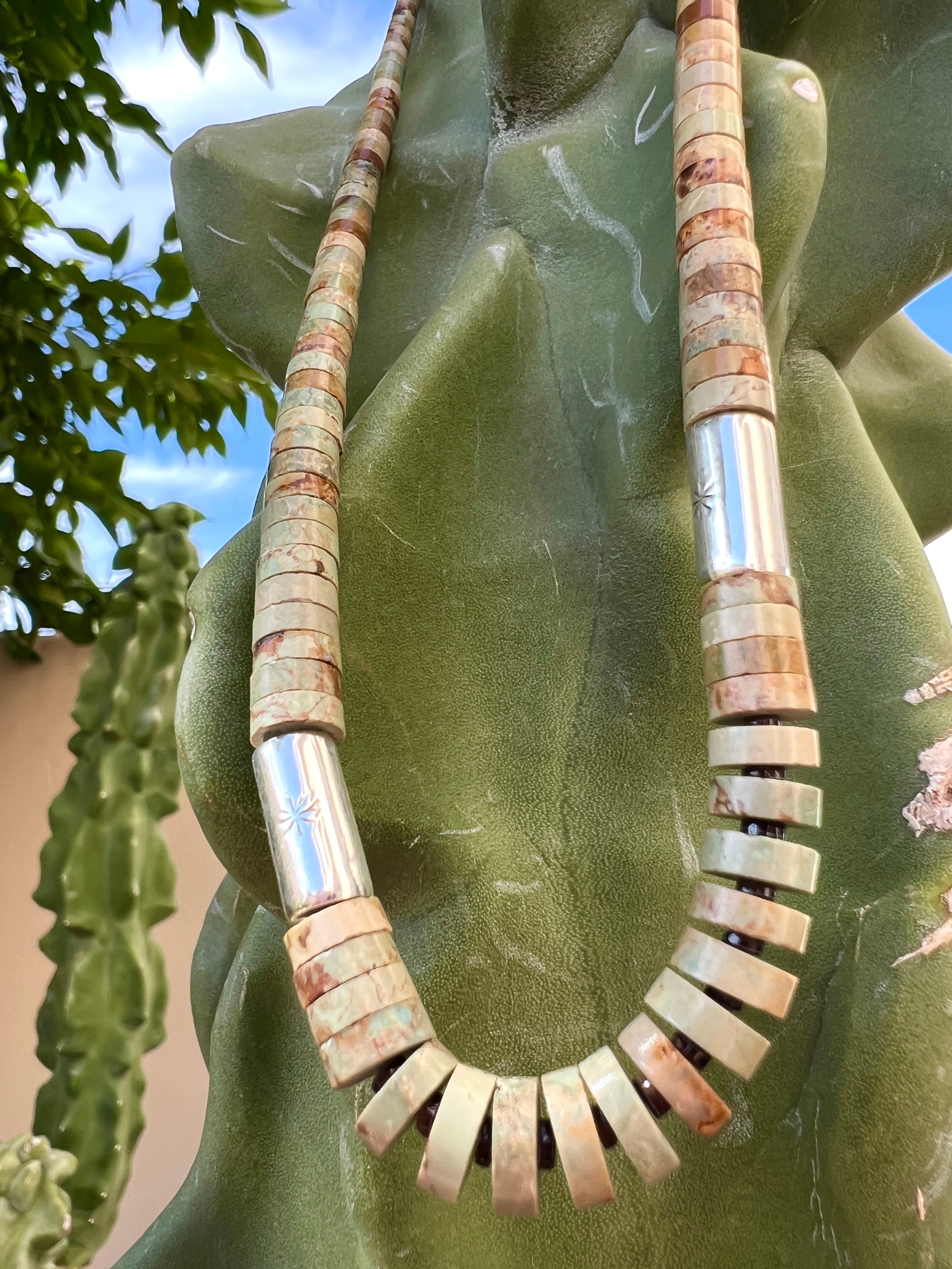 Rare Royston Disc Turquoise  Santo Domingo Necklace