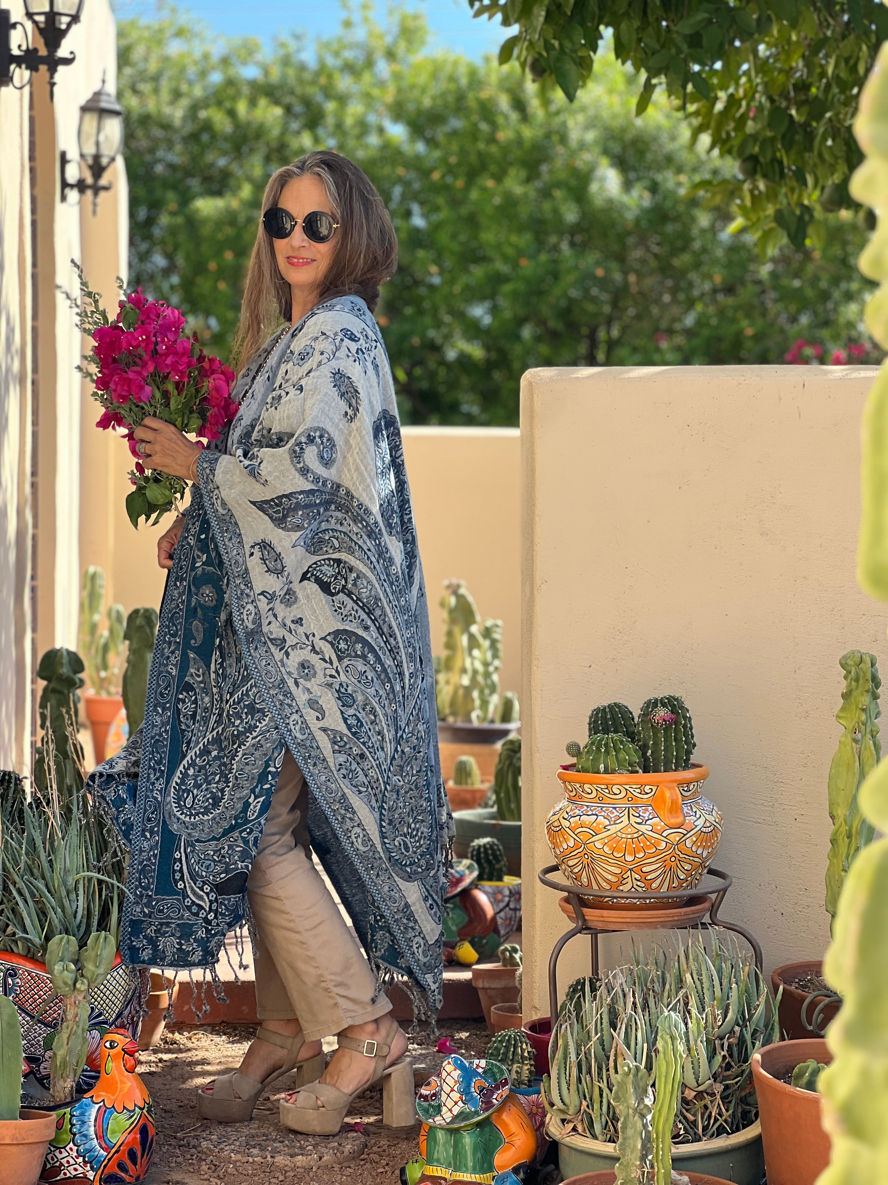 Pescara Paisley Boiled Wool Poncho