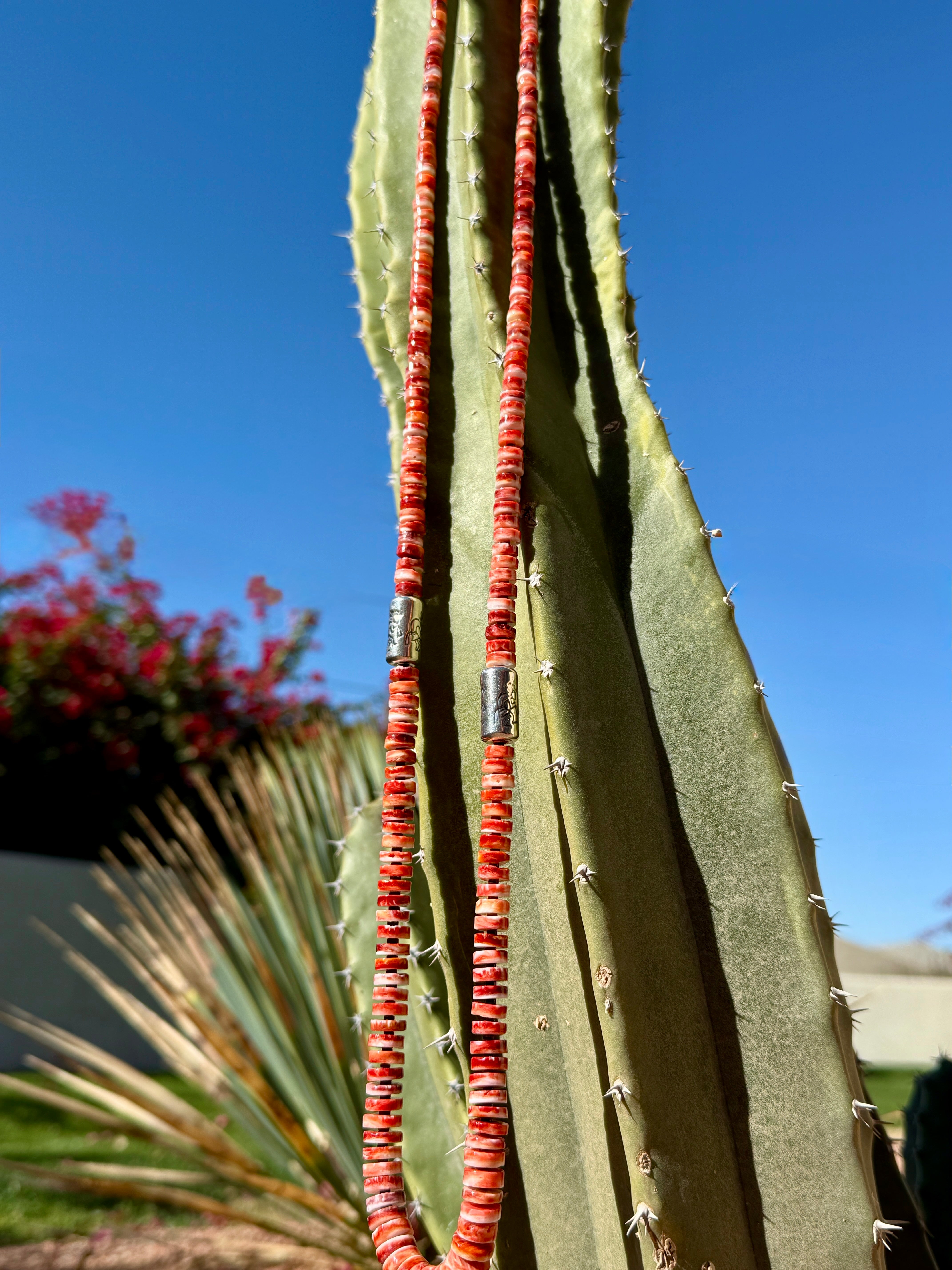 Red Spiny Oyster Kokopelli Necklace Santo Domingo