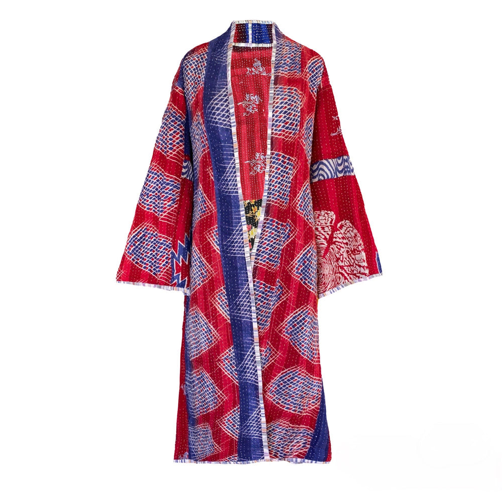 Tamil Cotton Vintage Quilted Kantha Coat ONE OF KIND