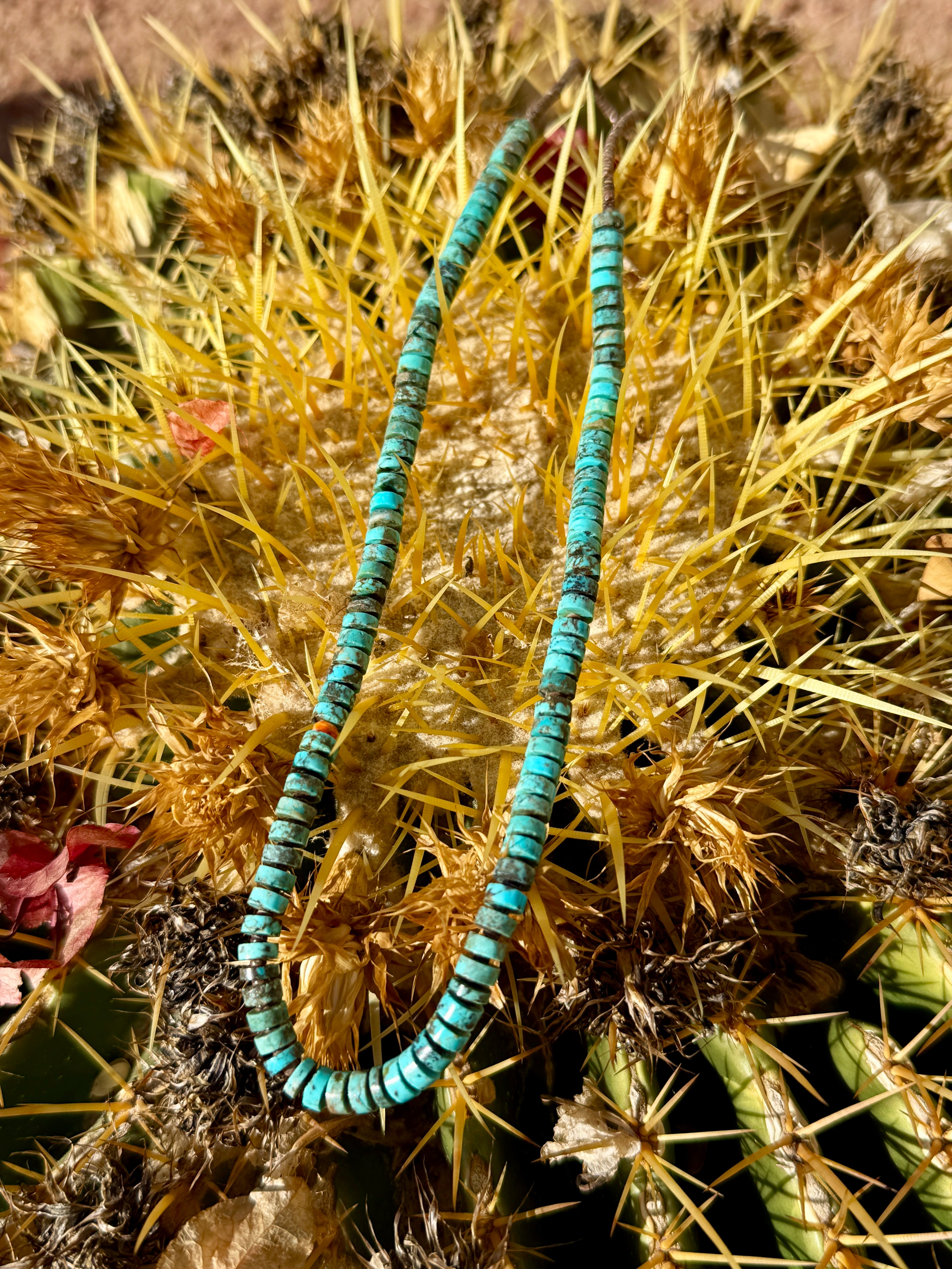 Kingman Turquoise and Heishi Necklace Santo Domingo