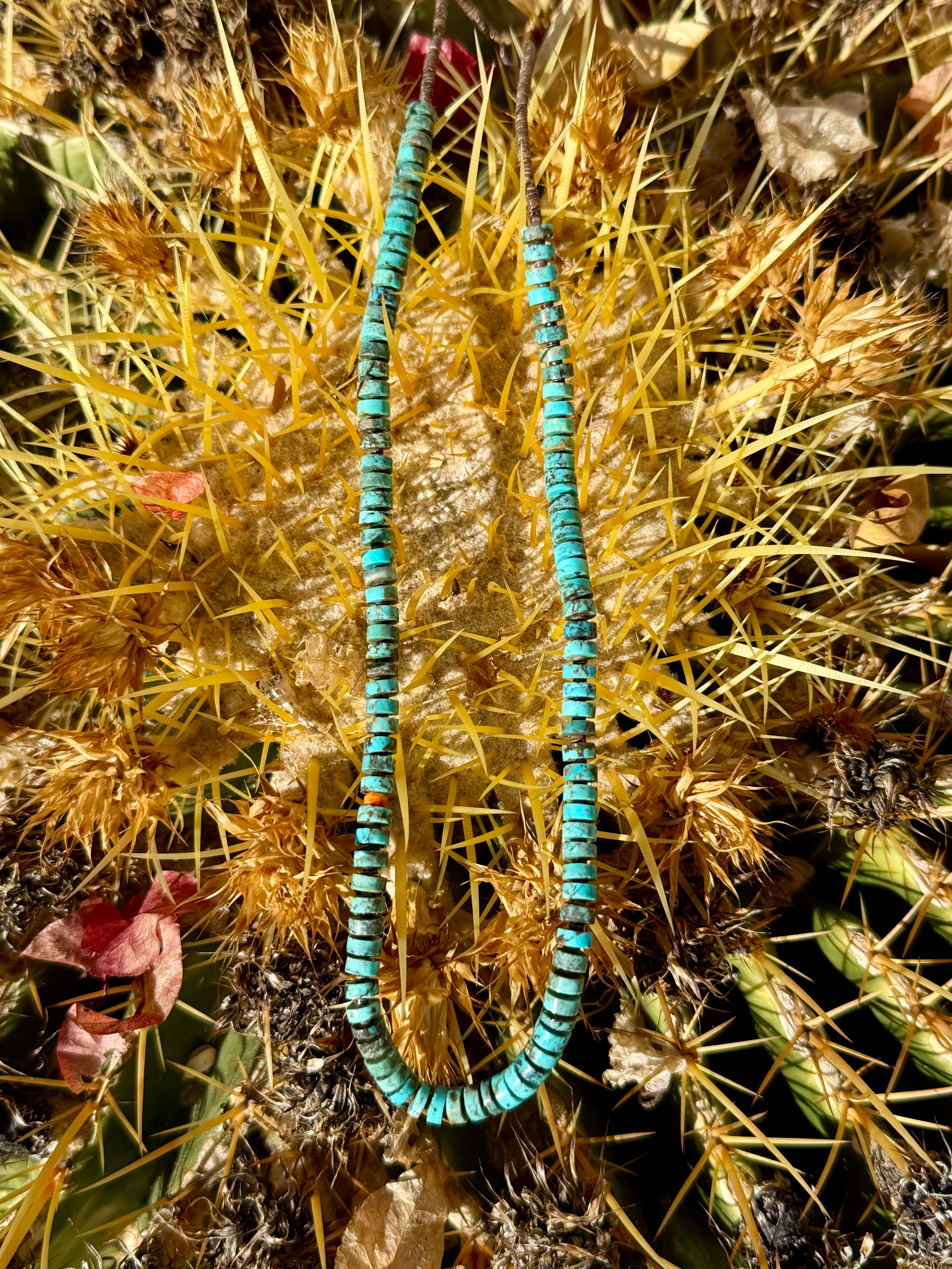 Kingman Turquoise and Heishi Necklace Santo Domingo