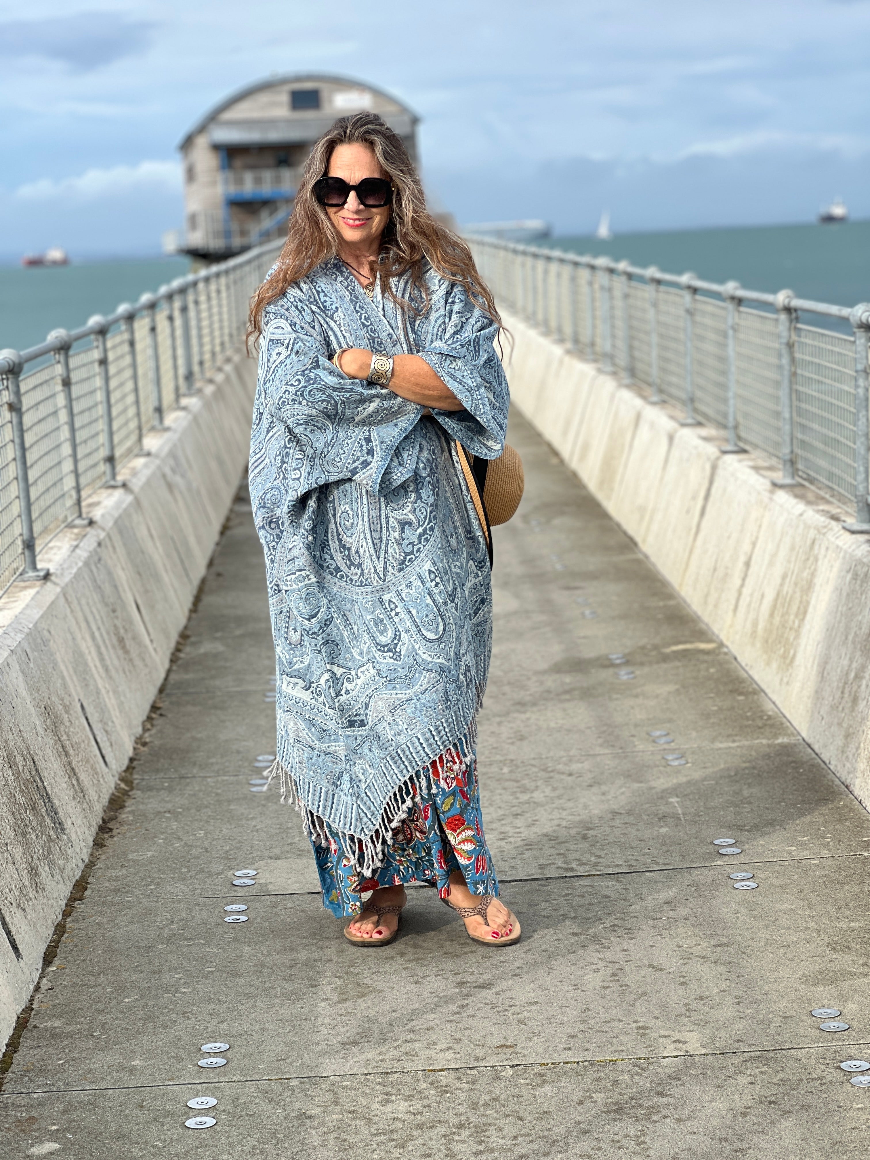 Neela Paisley Boiled Wool Kimono Coat