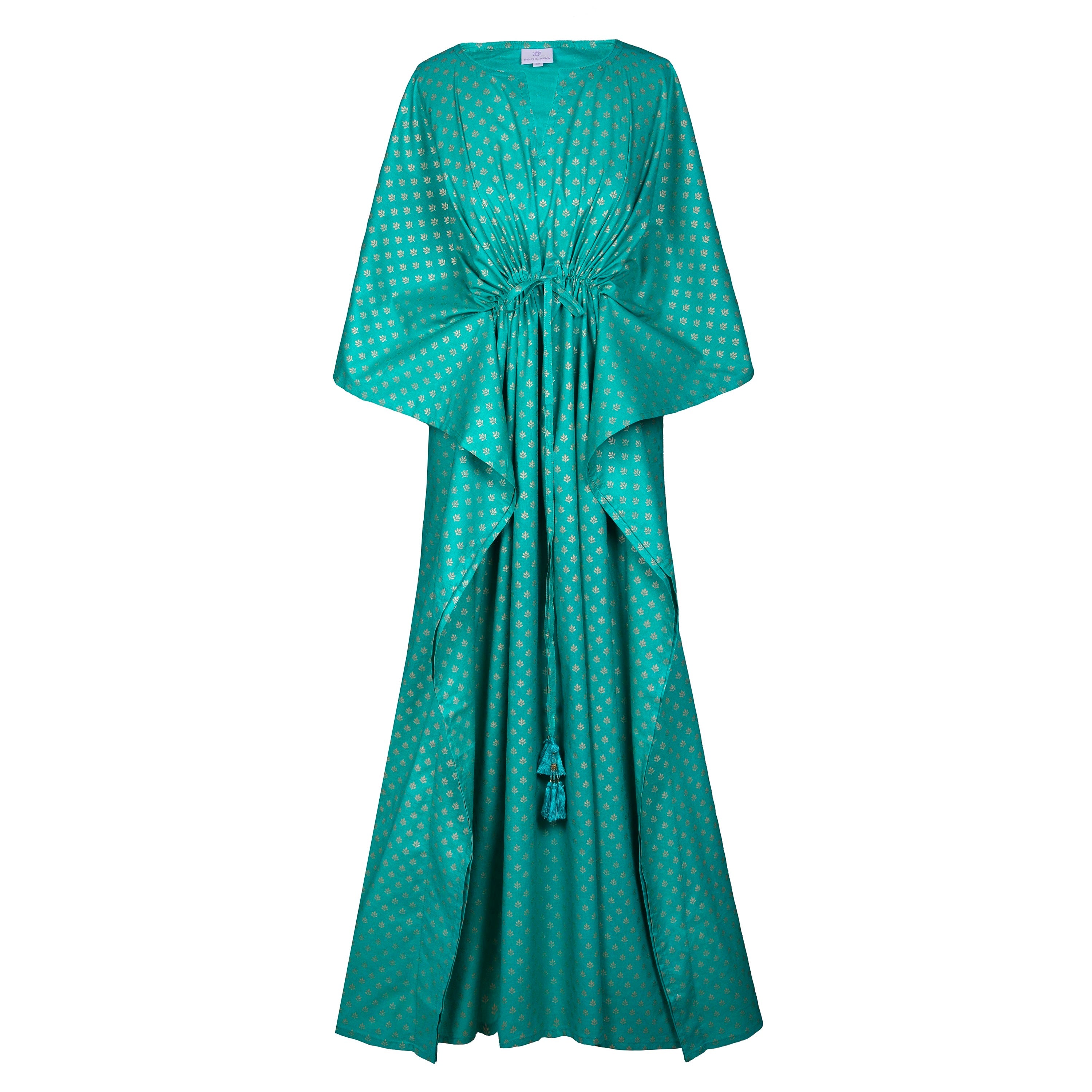 Victoria Turquoise Maxi Kaftan Dress