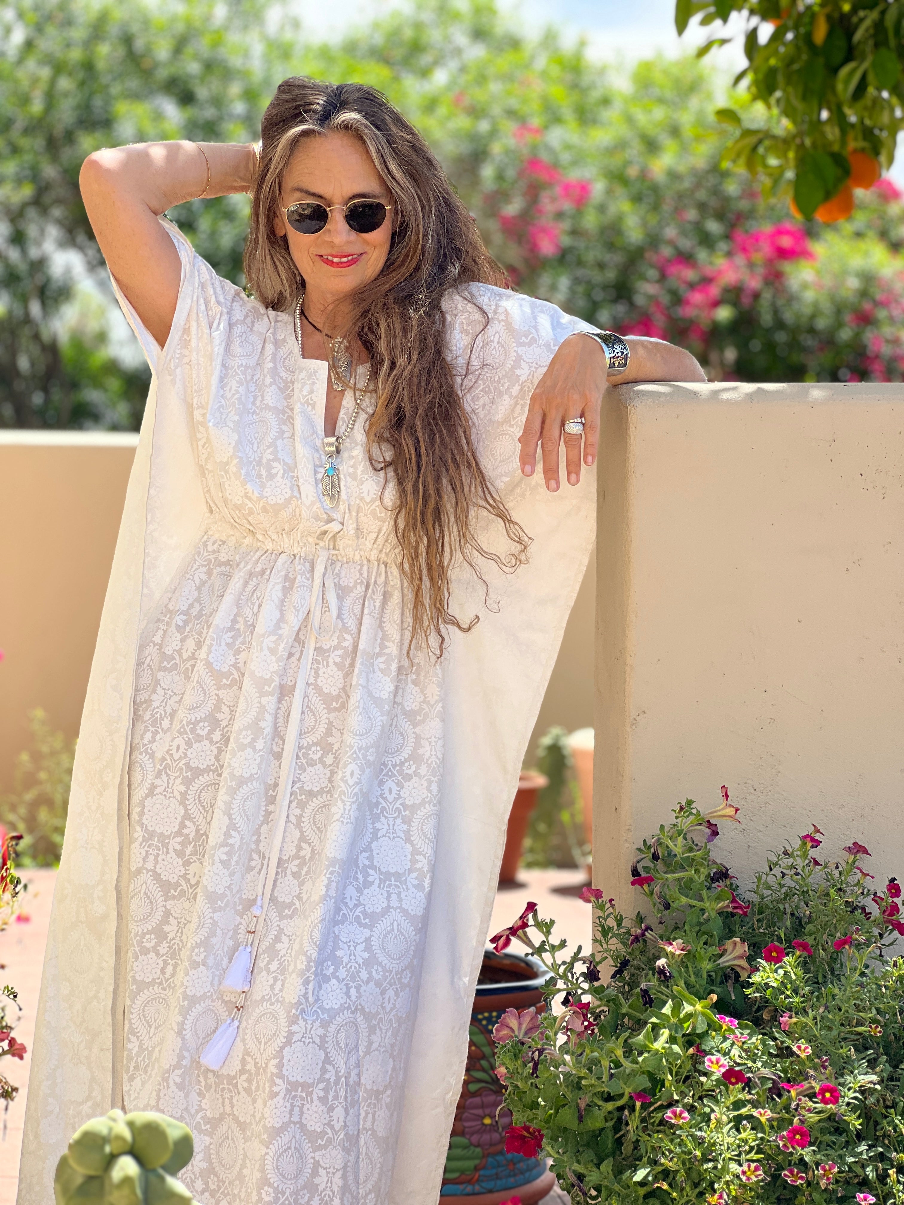 Snow White Maxi Kaftan Dress