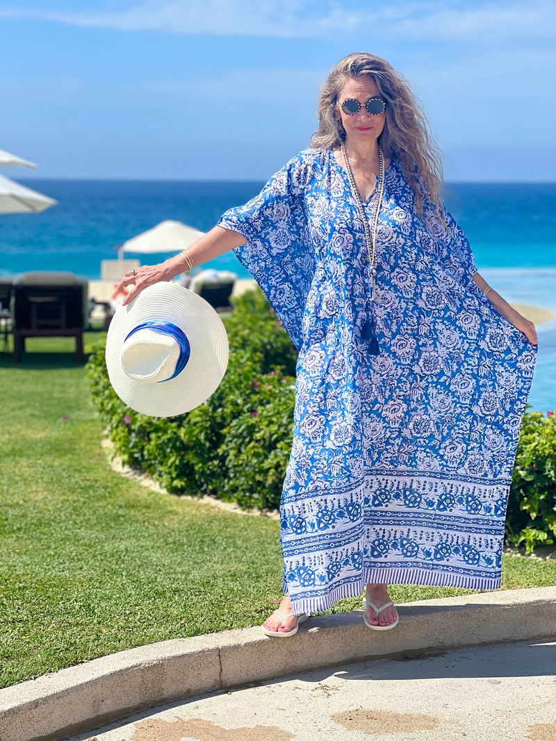 Paros Cotton Maxi Kaftan Dress