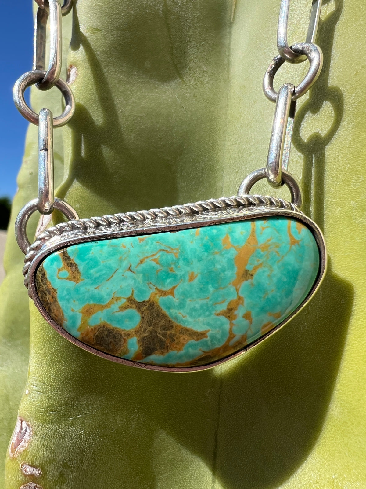 Navajo Royston Turquoise Sterling Silver Necklace