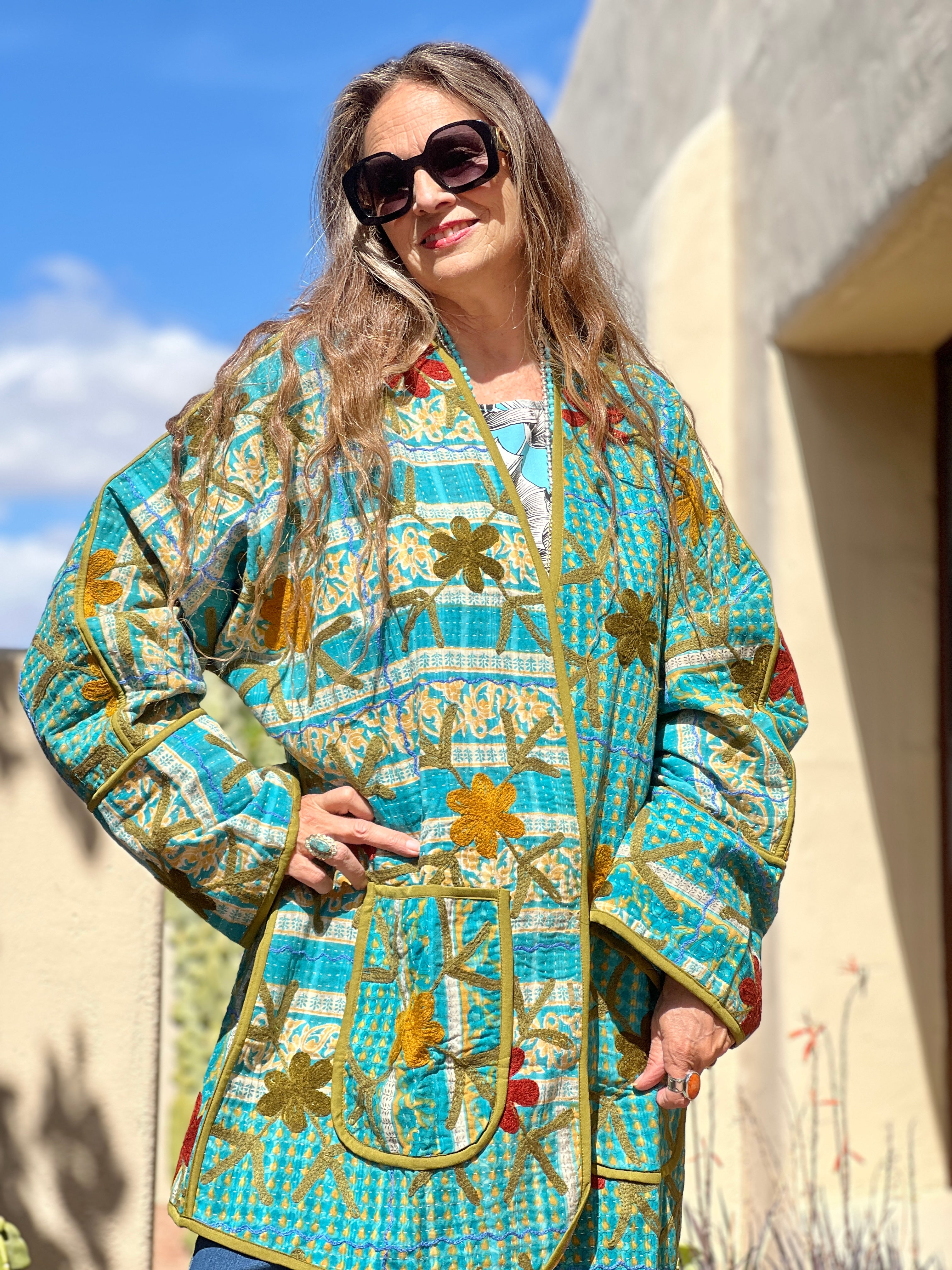 Howrah Embroidered Kantha Coat One of a Kind