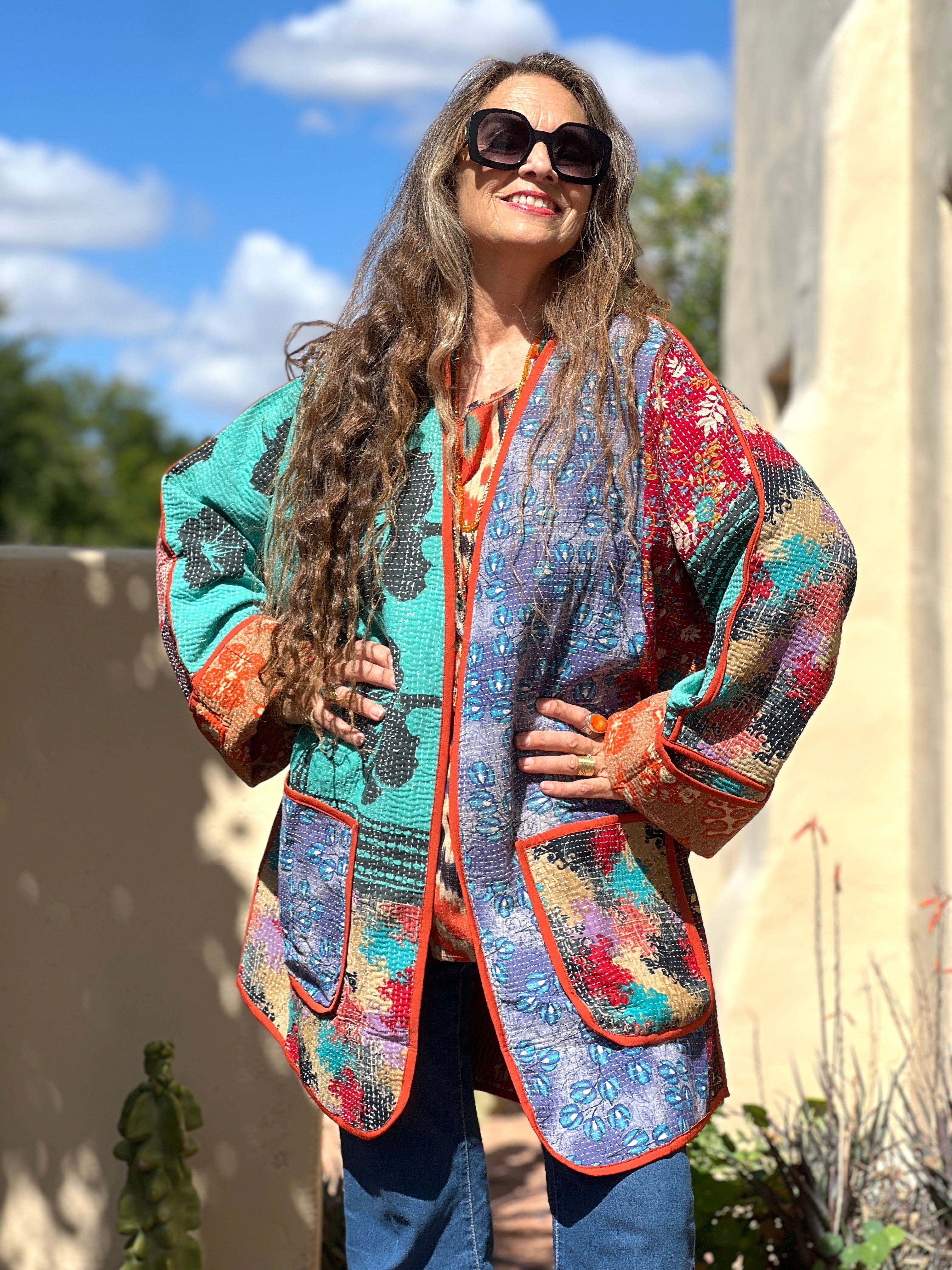 Khulna Floral Kantha Coat One of a Kind