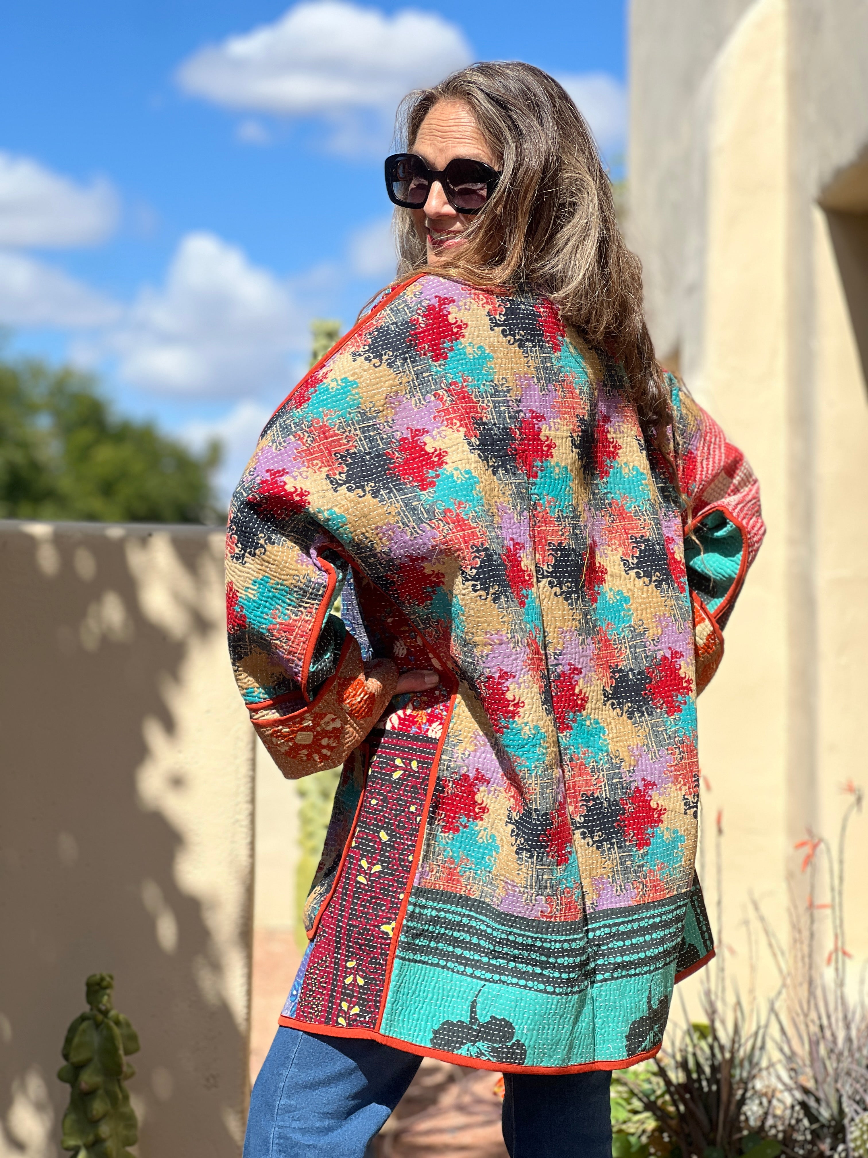 Khulna Floral Kantha Coat One of a Kind