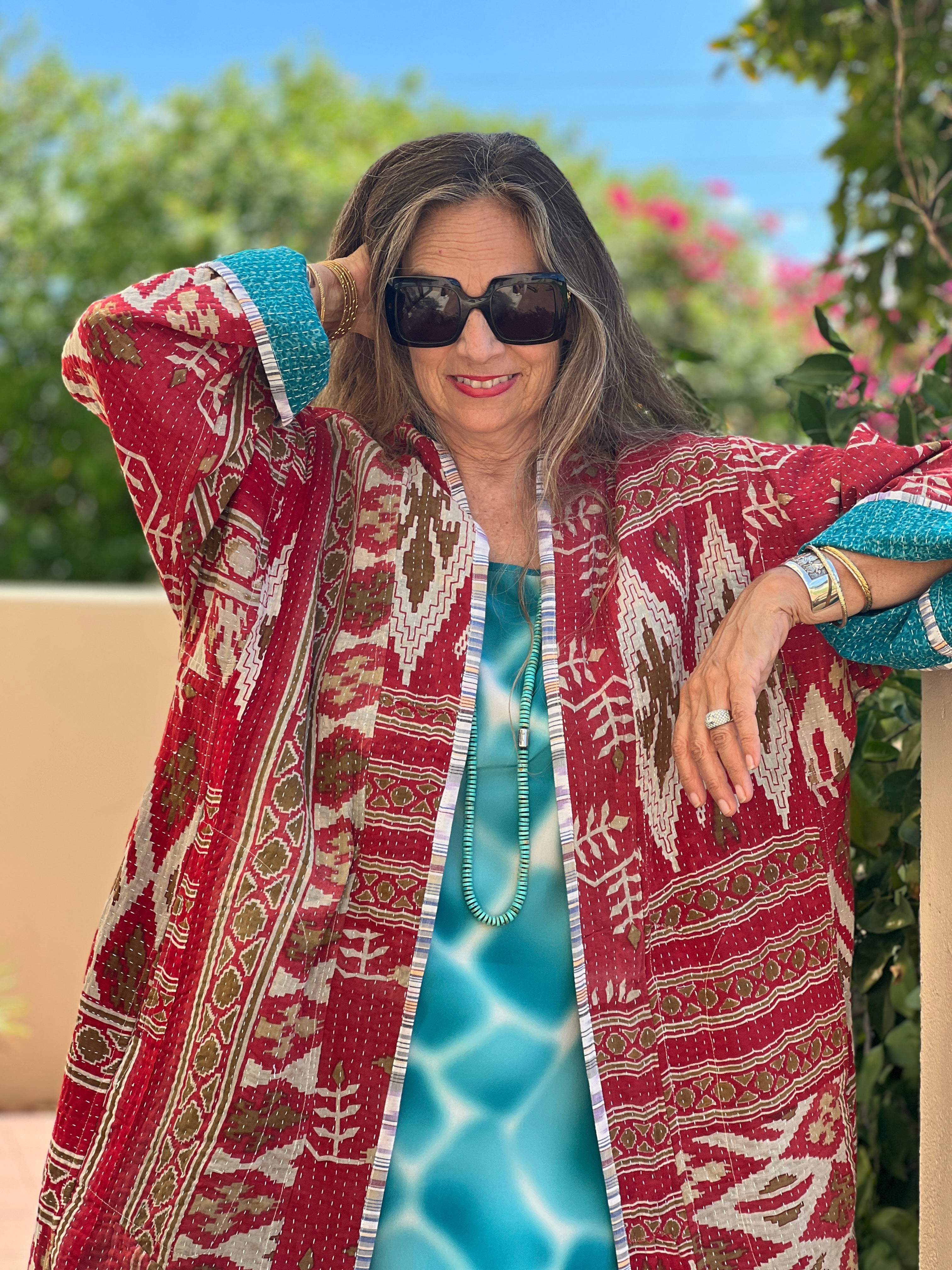 Miju Cotton Vintage Quilted Kantha Coat ONE OF KIND