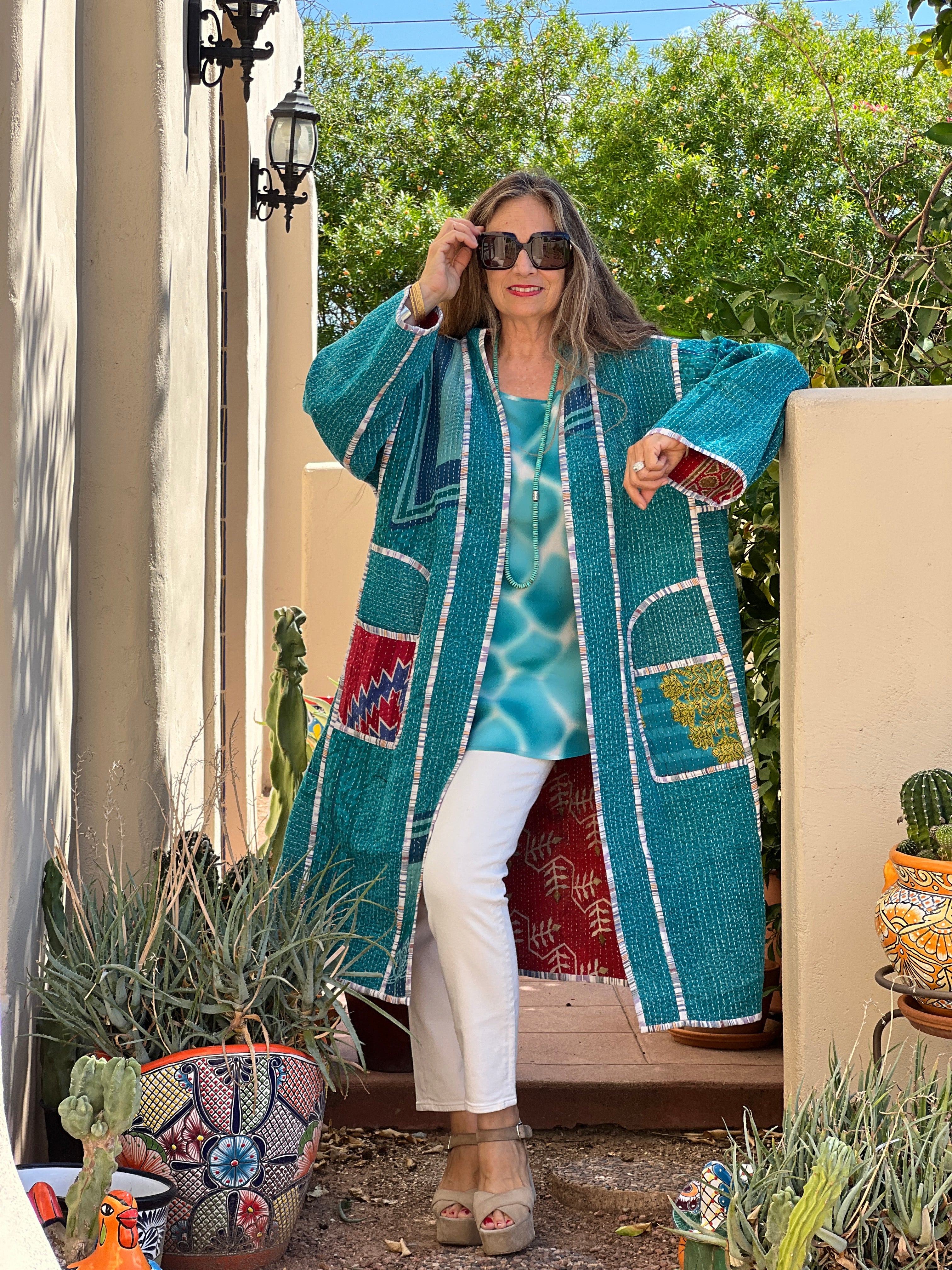 Miju Cotton Vintage Quilted Kantha Coat ONE OF KIND