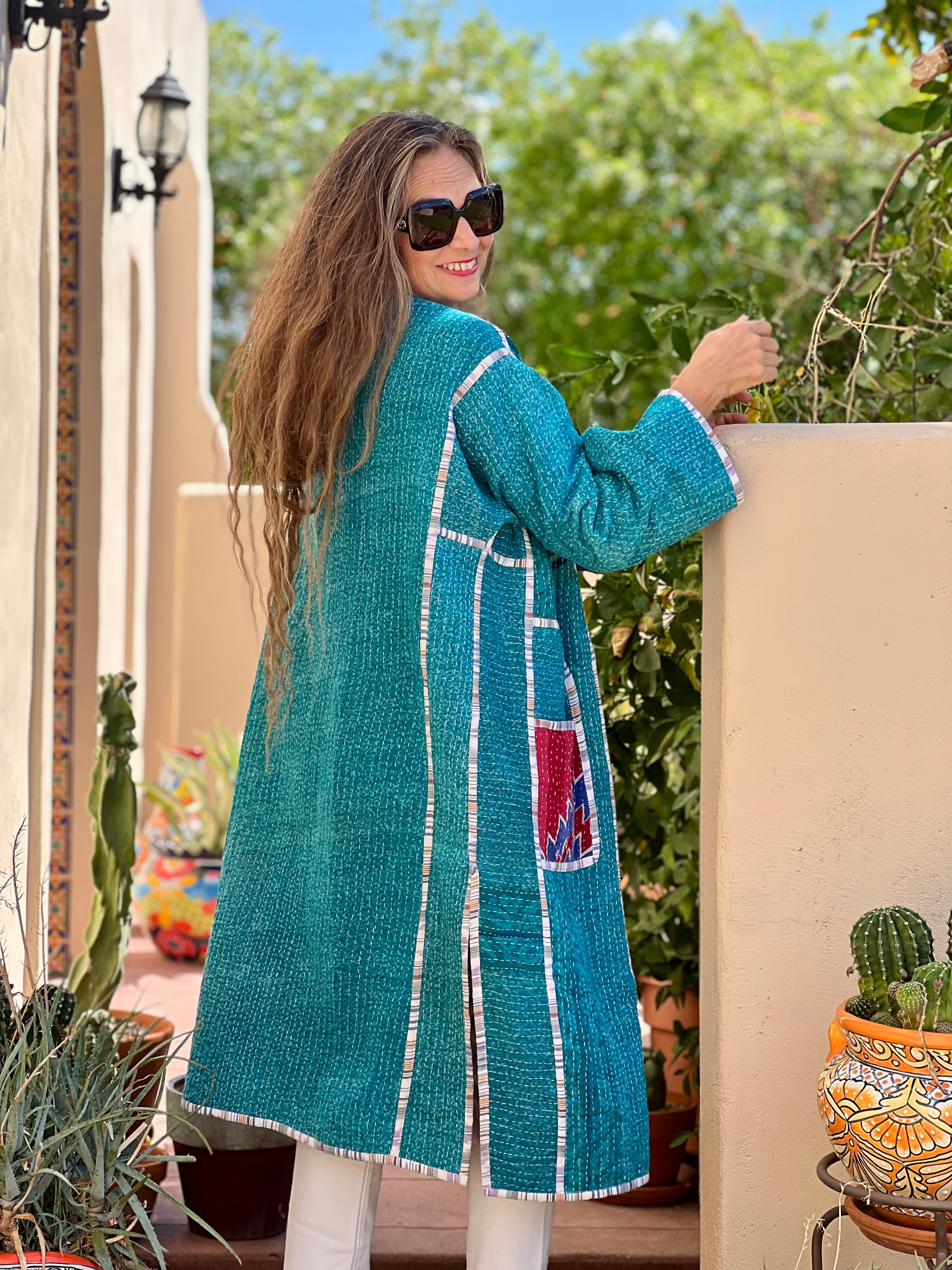 Miju Cotton Vintage Quilted Kantha Coat ONE OF KIND