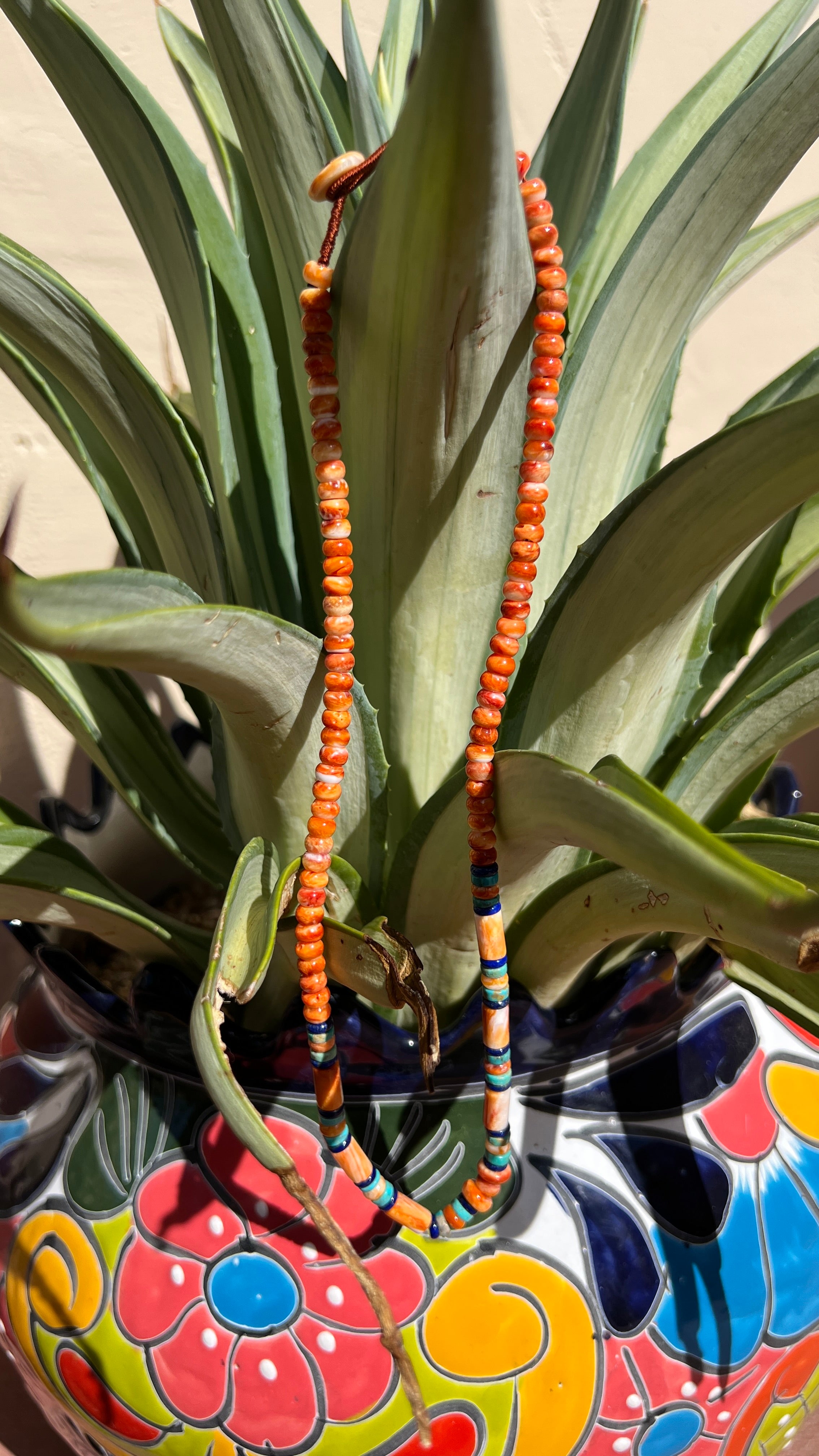 Spiny Oyster, Turquoise, and Lapis Necklace Santo Domingo