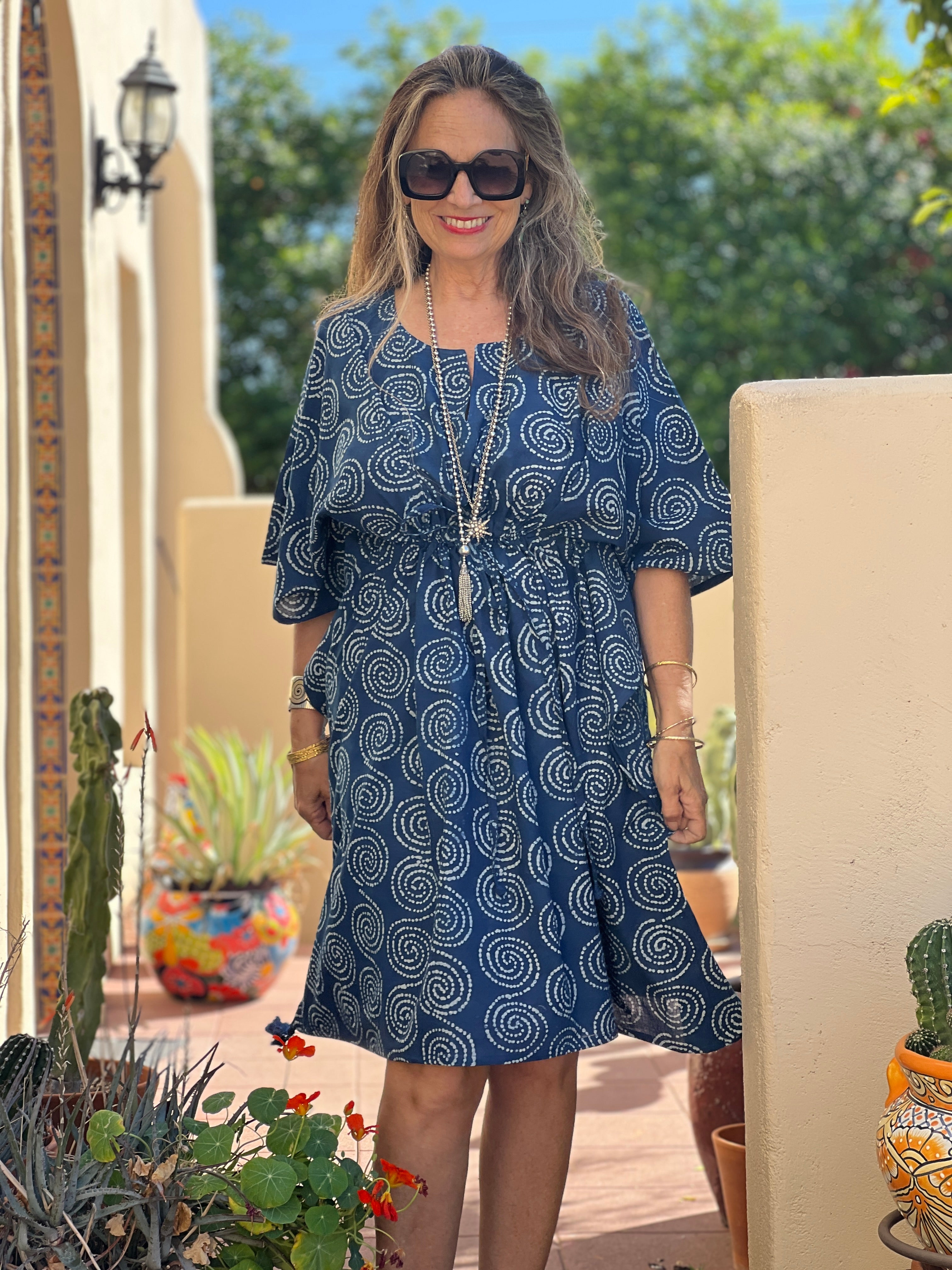 Karma Indigo Midi Kaftan Dress