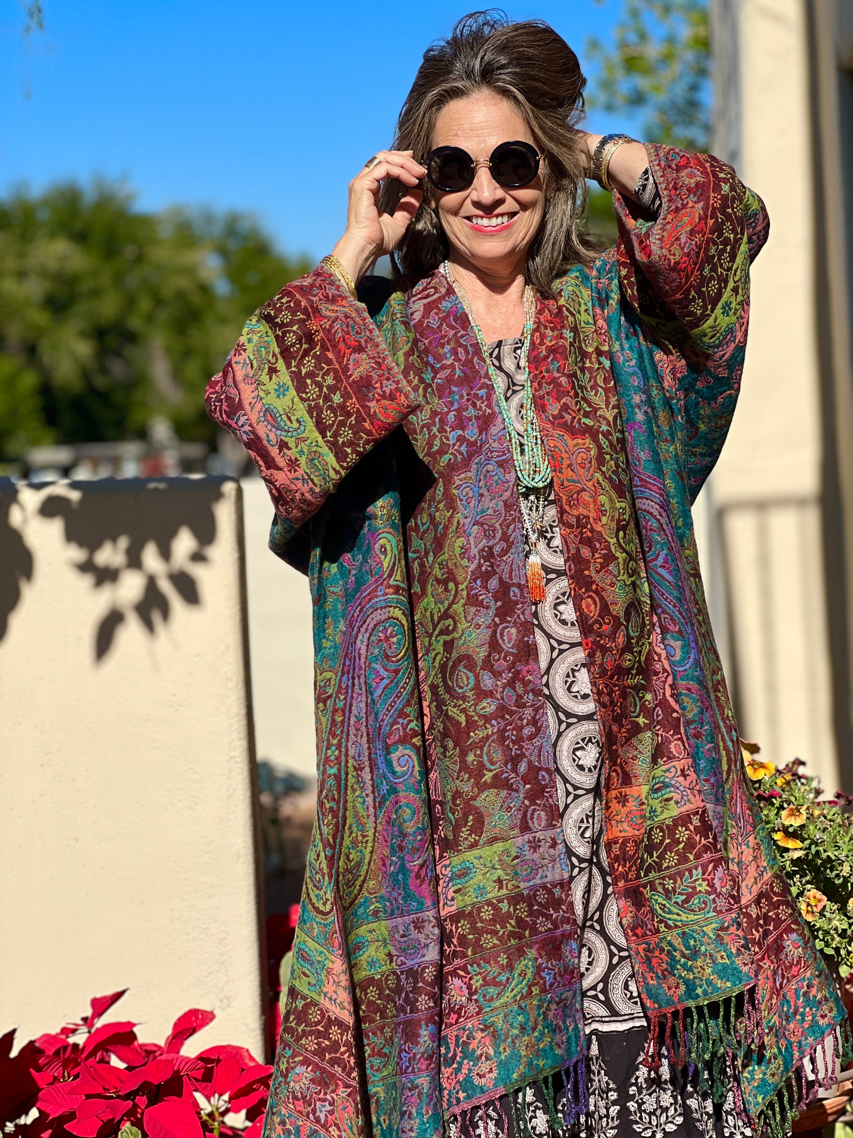 Neela Paisley Boiled Wool Kimono Coat