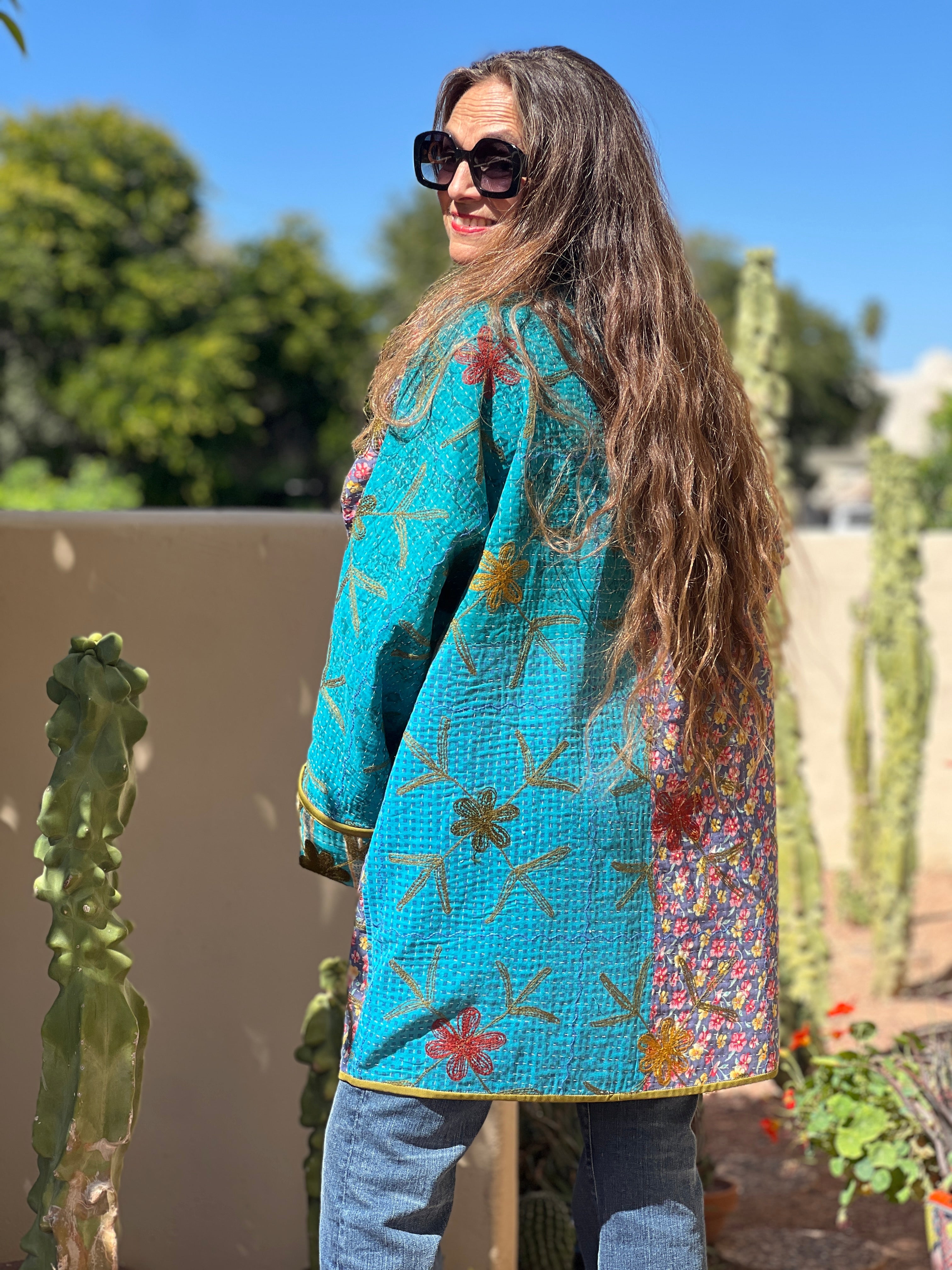Howrah Embroidered Kantha Coat One of a Kind