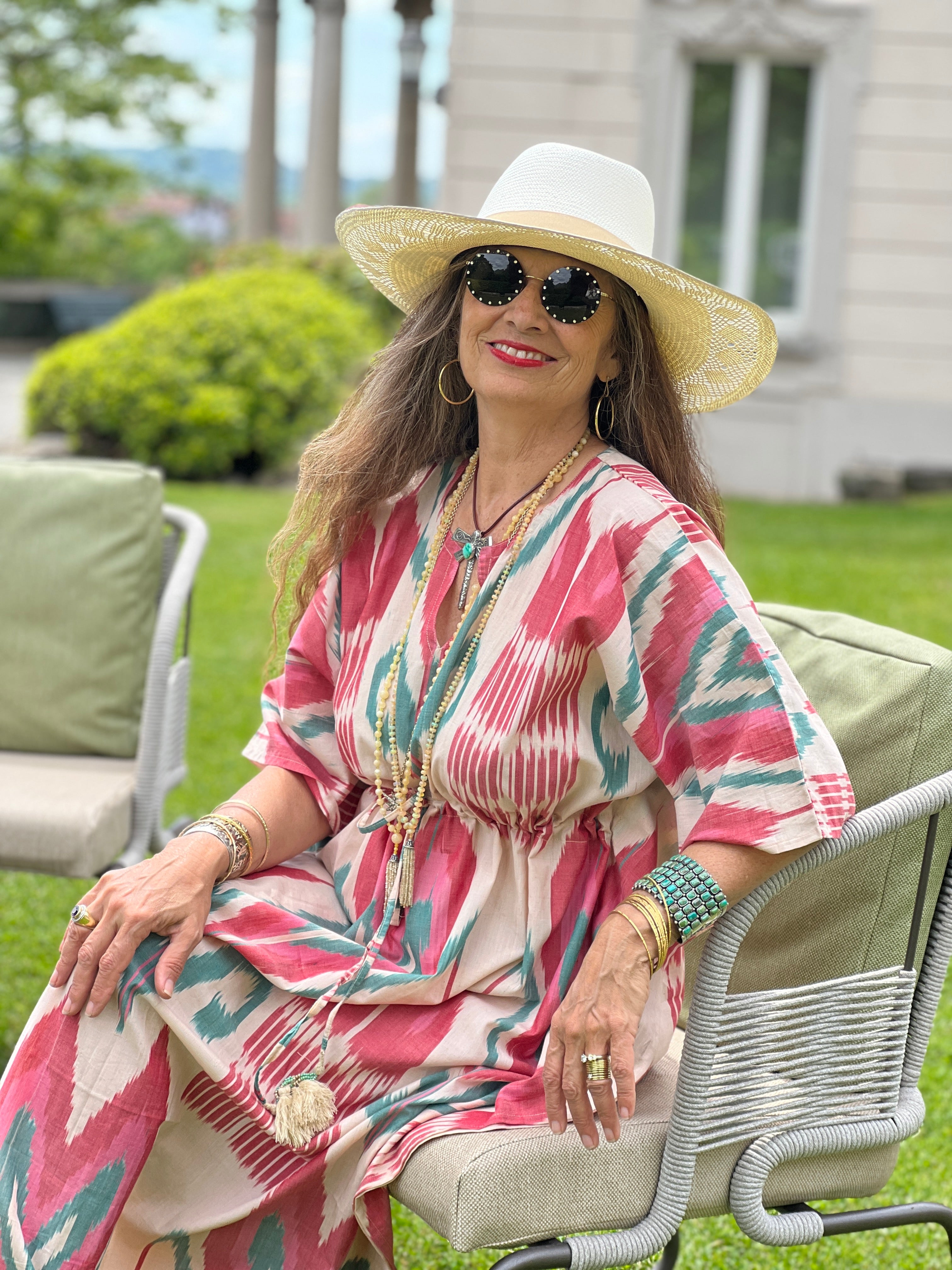 Cannes Cotton Ikat Maxi Kaftan TWO AVAILABLE