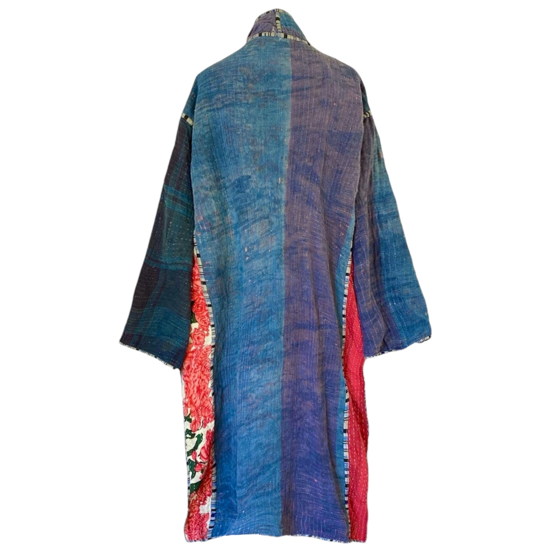 Bhumi Indigo Cotton Vintage Quilted Kantha Coat ONE OF KIND