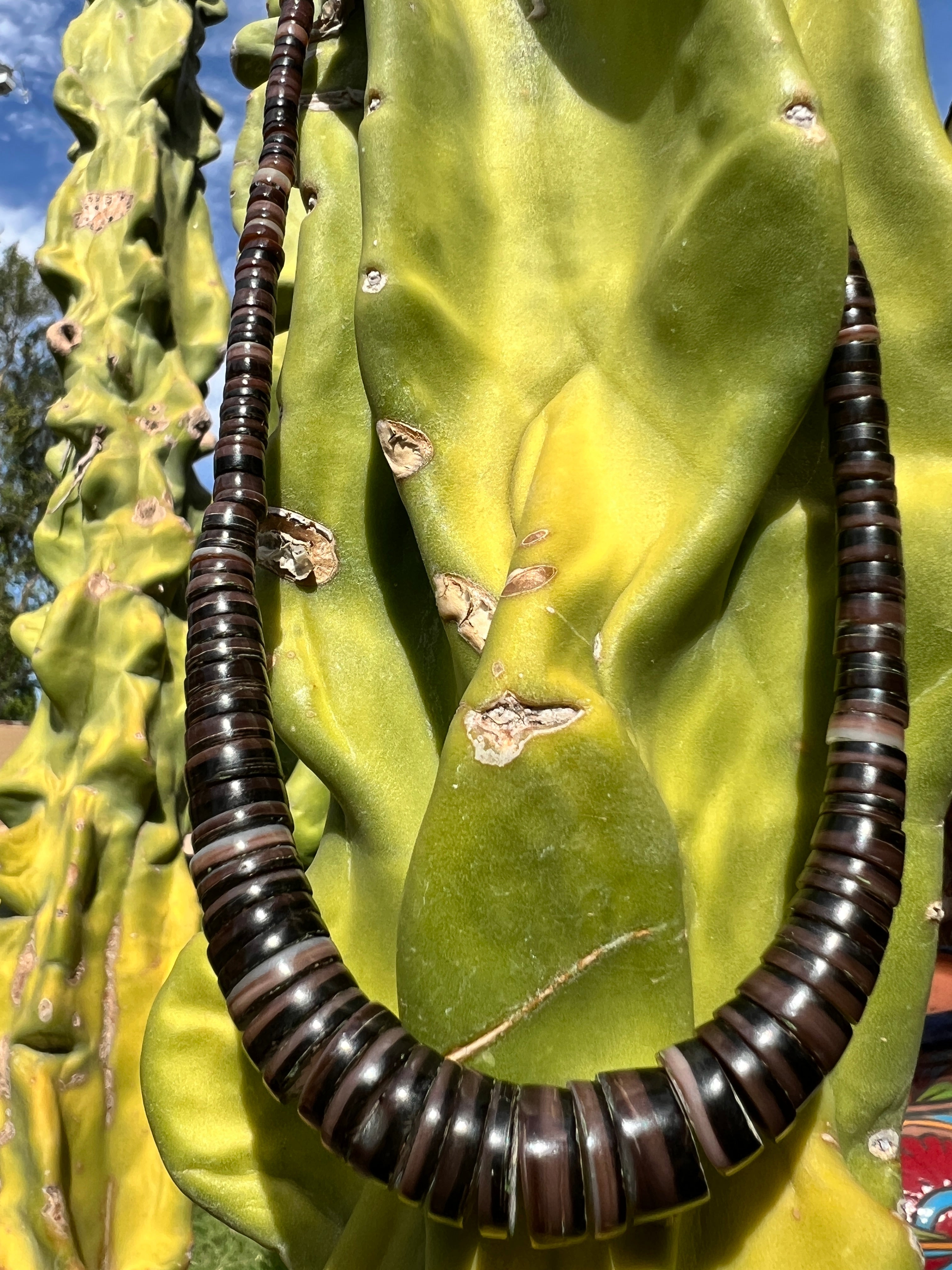 Vintage Natural Shell Heishi Santo Domingo Necklace