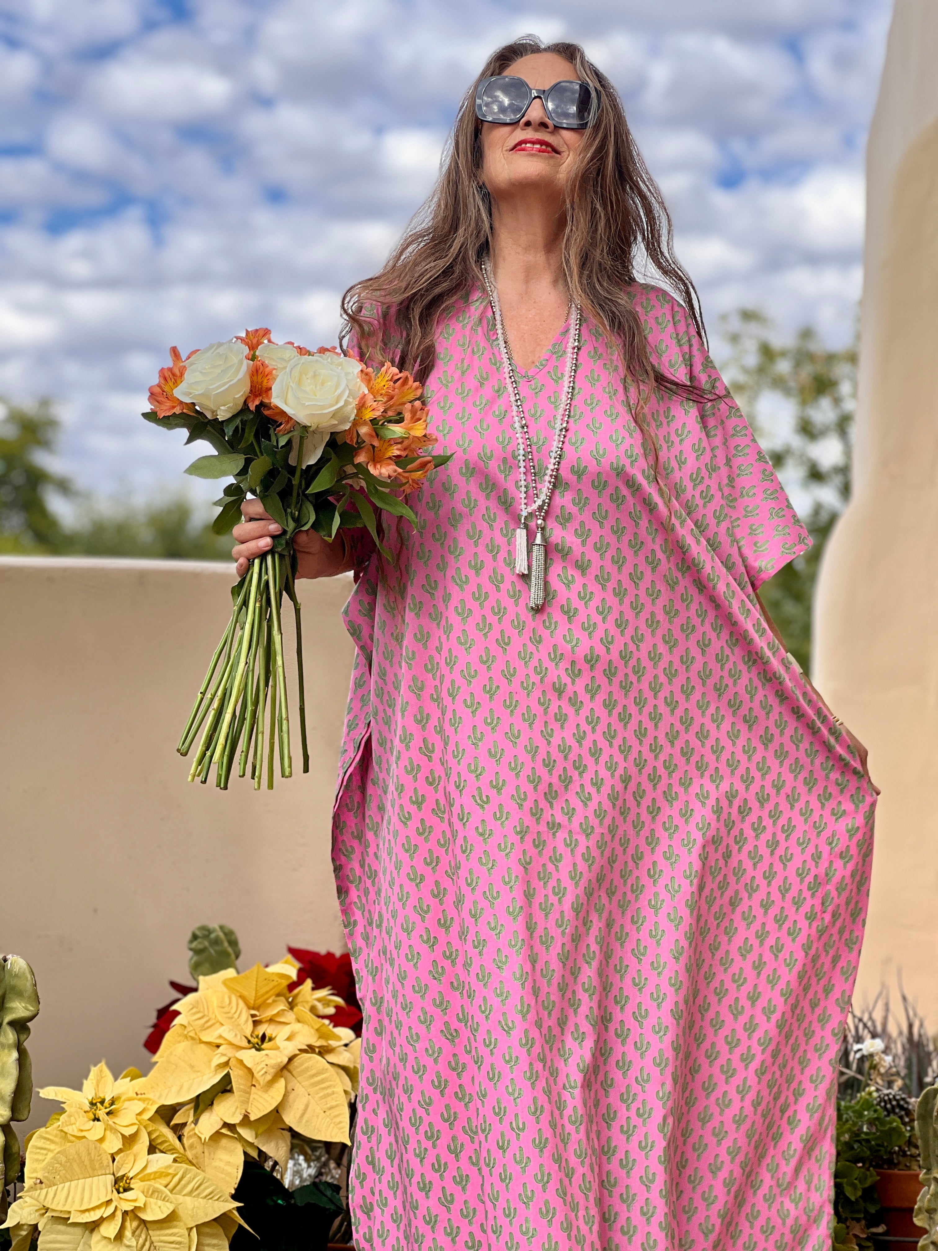 Pink Cactus Pax Relax Kaftan