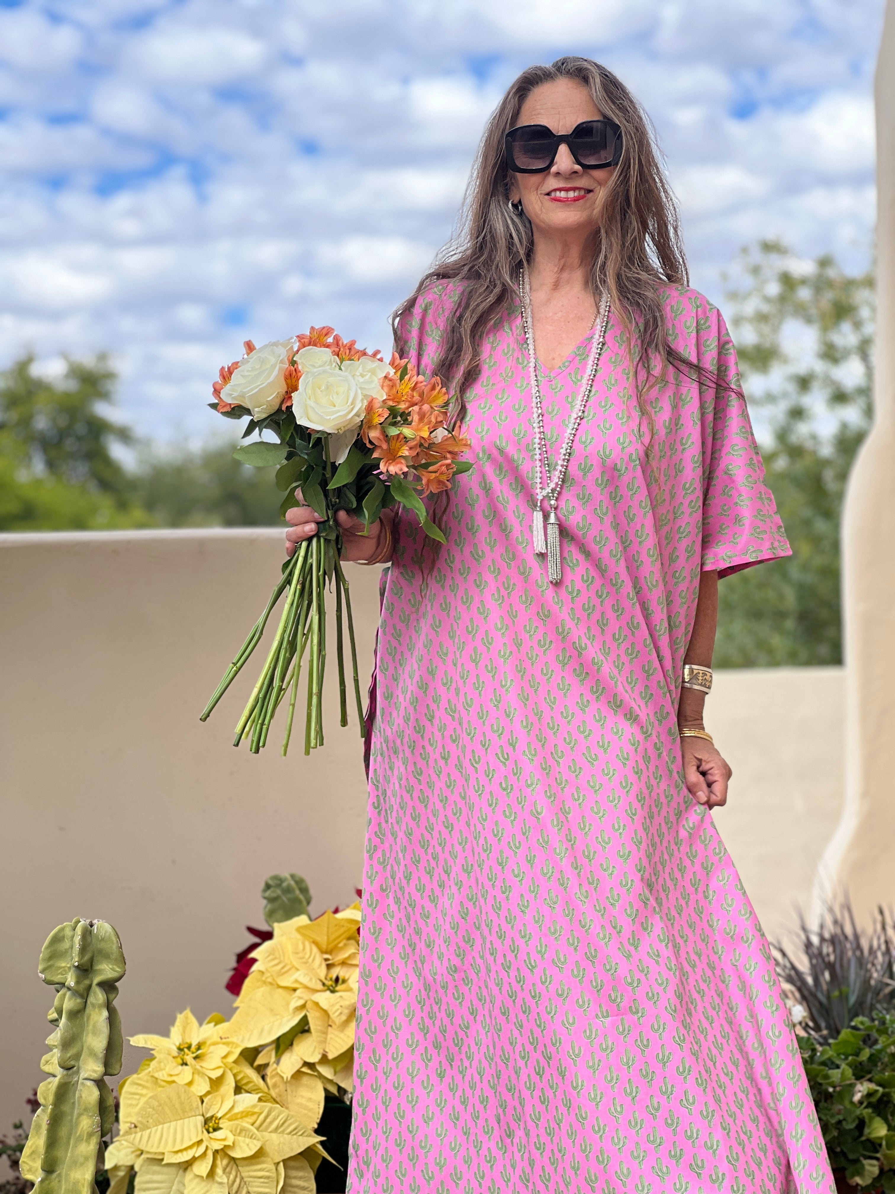 Pink Cactus Pax Relax Kaftan