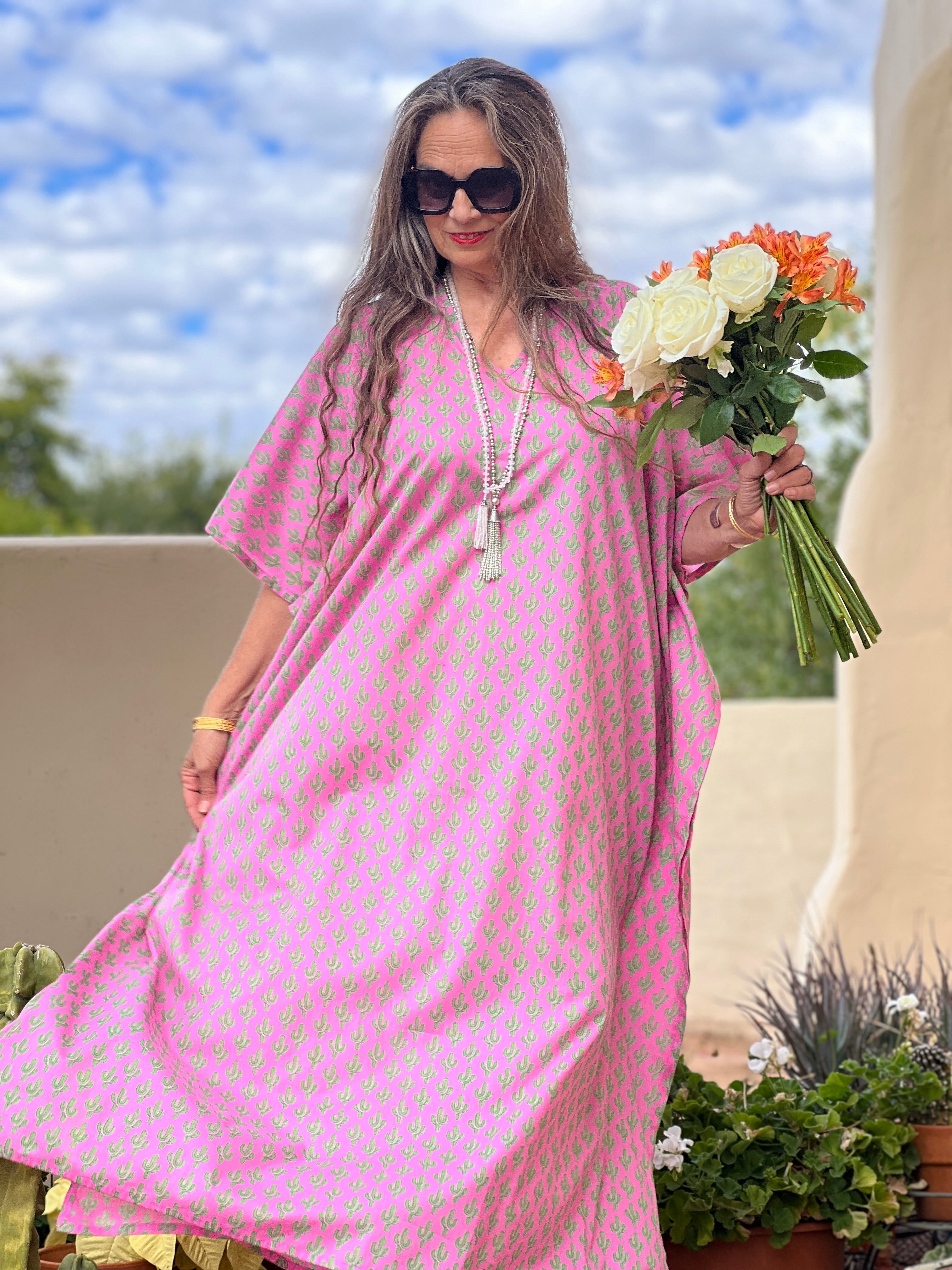 Pink Cactus Pax Relax Kaftan